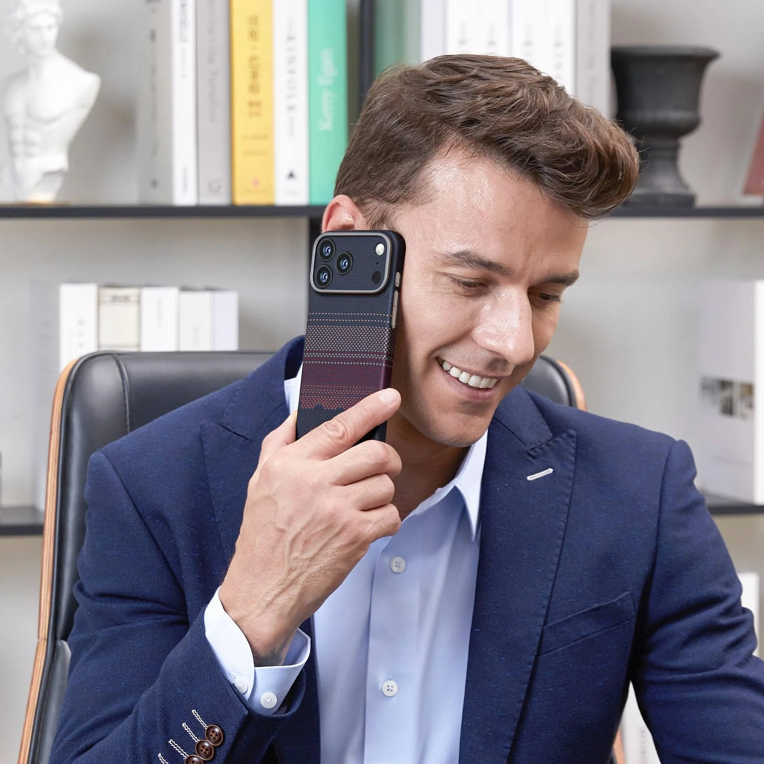 memumi Carbon etui do iPhone 17 Pro Max, 0,5 mm super cienkie, etui z prawdziwego włókna aramidowego,z ochroną przed upadkiem w jakości wojskowej do iPhone 17 Pro Max - Zachód słońca