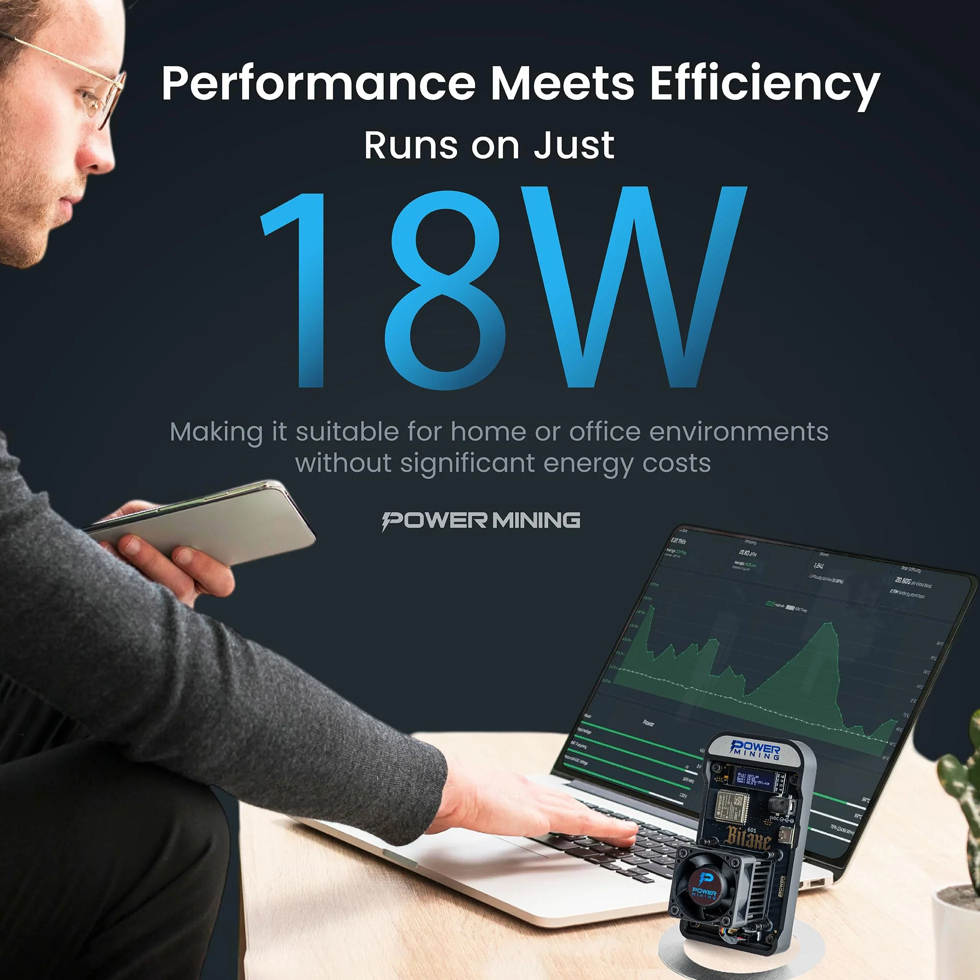 Bitaxe Gamma 602 Bitcoin (BTC) Solo Home Miner with Power Supply and Stand BM1370 ASIC Made in Europe