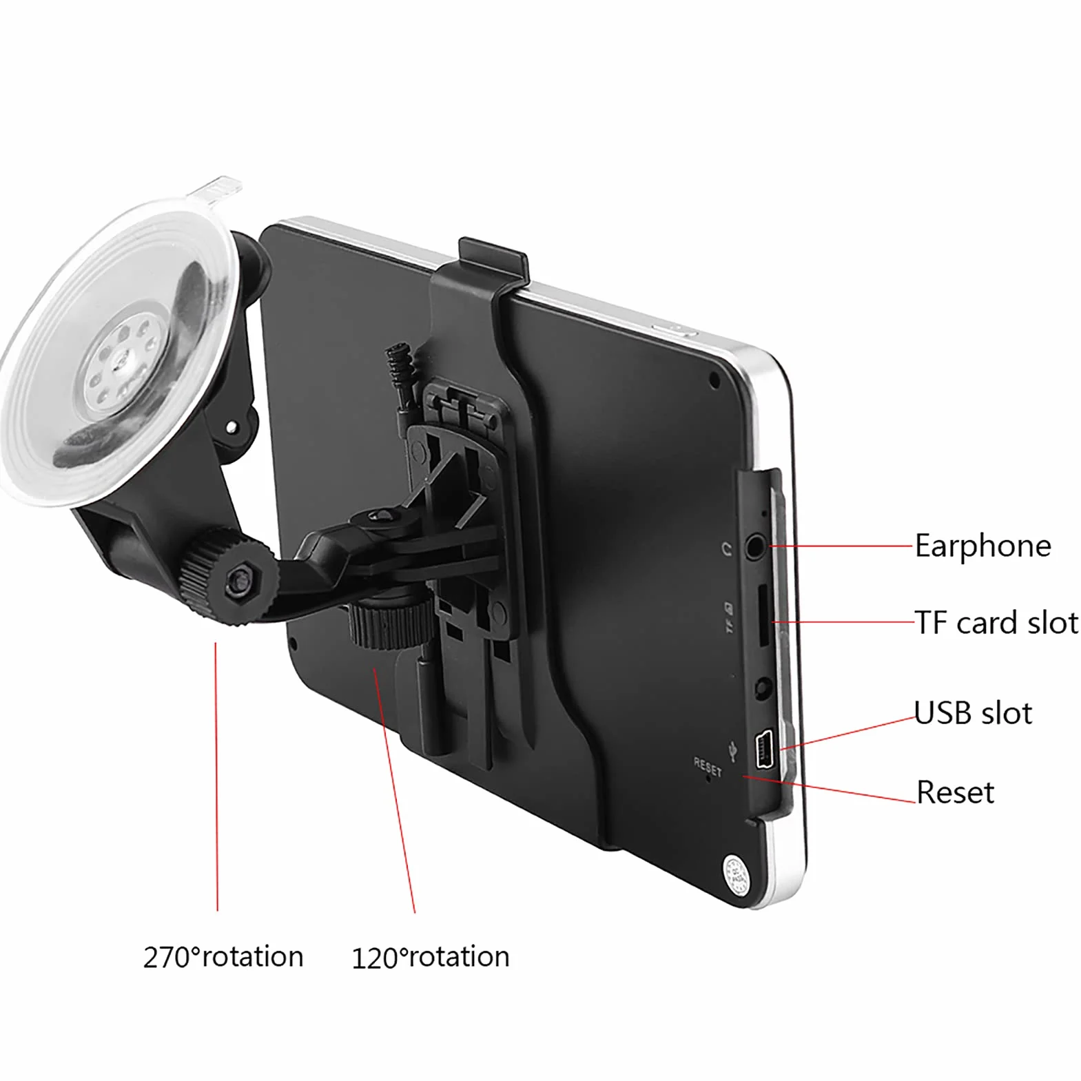 Nawigator GPS, 7-calowy ekran dotykowy Przenośny nawigator samochodowy Nawigacja GPS DDR256M 8G FM z bezpłatną mapą (Europa)