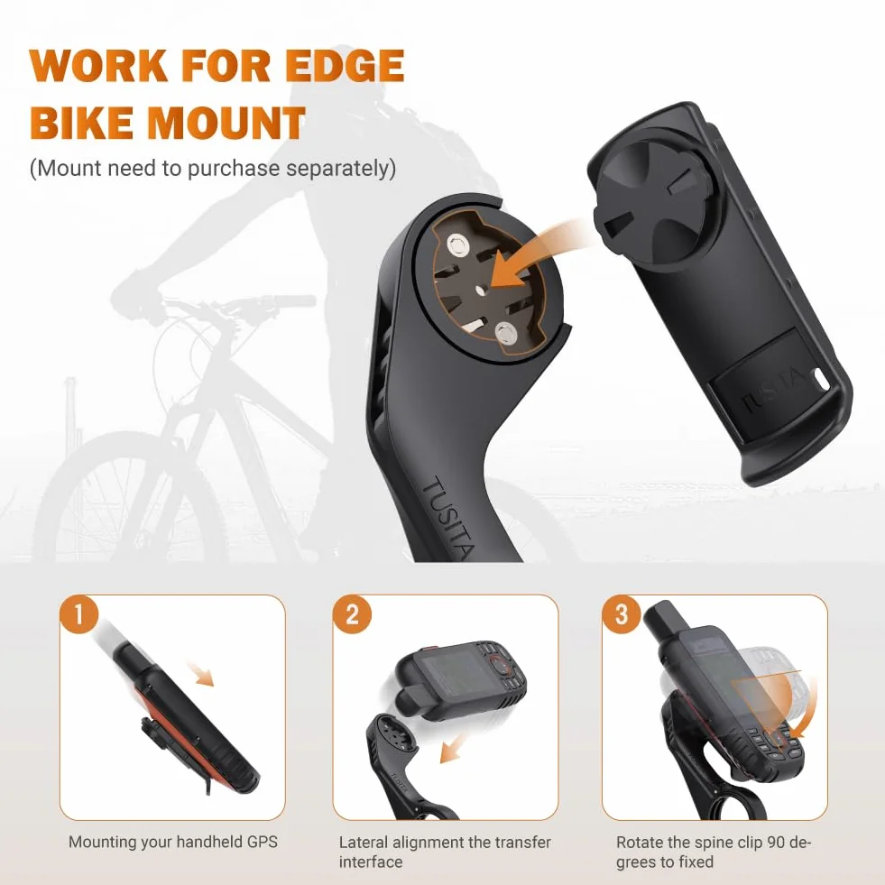 TUSITA Uchwyt Adapter Rowerowy Kompatybilny z Garmin Handheld GPS, Klips Ćwierć Obrotu
