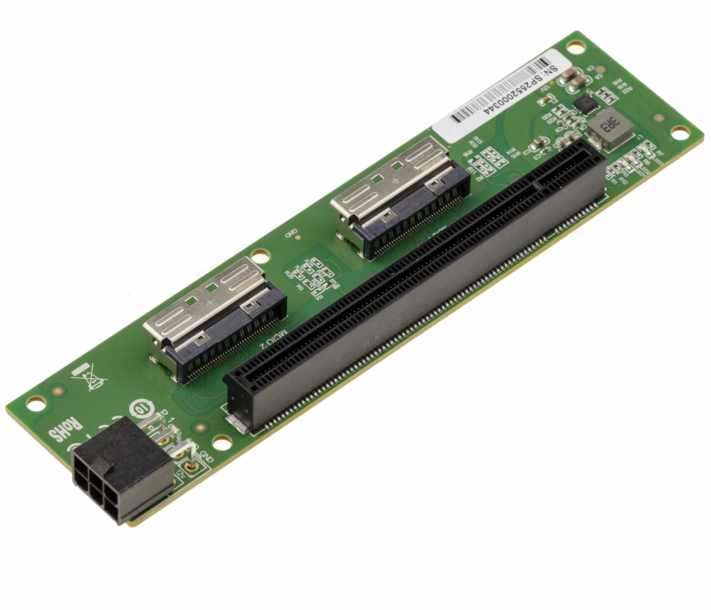KALEA-INFORMATIQUE Karta 2-portowa MCIO 8i do PCIe Gen 5.0 x8 lub x16 do przeniesienia jednego portu PCI Express, złącza MCIO równoległe do gniazda PCIe