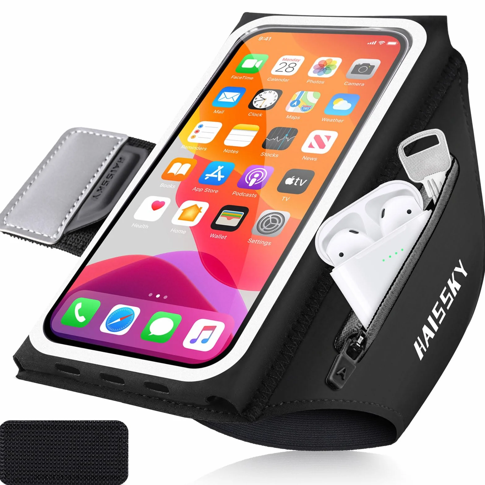 Opaska na ramię do biegania uchwyt na telefon 6.8'' wodoodporny dla iPhone 15 14 13 12 11 Pro Max Galaxy S20-S24