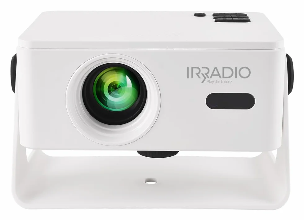 IRRADIO Inteligentny projektor 150 ANSI lumenów, przenośny mini projektor HD Native 720p z systemem Android 13 i Auto Focus, dostęp do aplikacji Streaming, dwuzakresowe WiFi