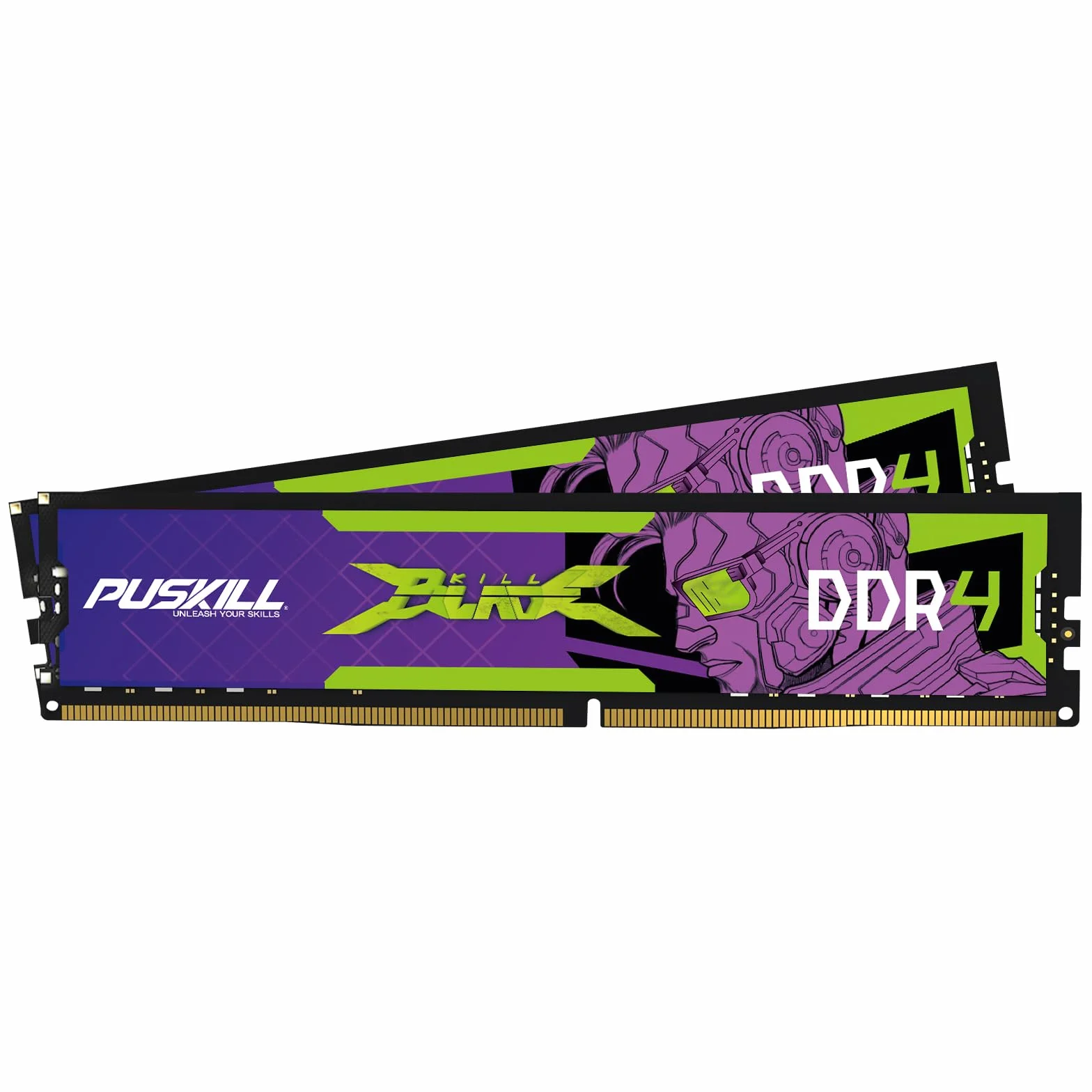 PUSKILL DDR4 32 GB (2 x 16 GB) 3200 MHz PC RAM, CL16-18-18-42, 1,35 V, zestaw pamięci stacjonarnej do gier i obliczeń o wysokiej wydajności, kompatybilny z Intel i AMD