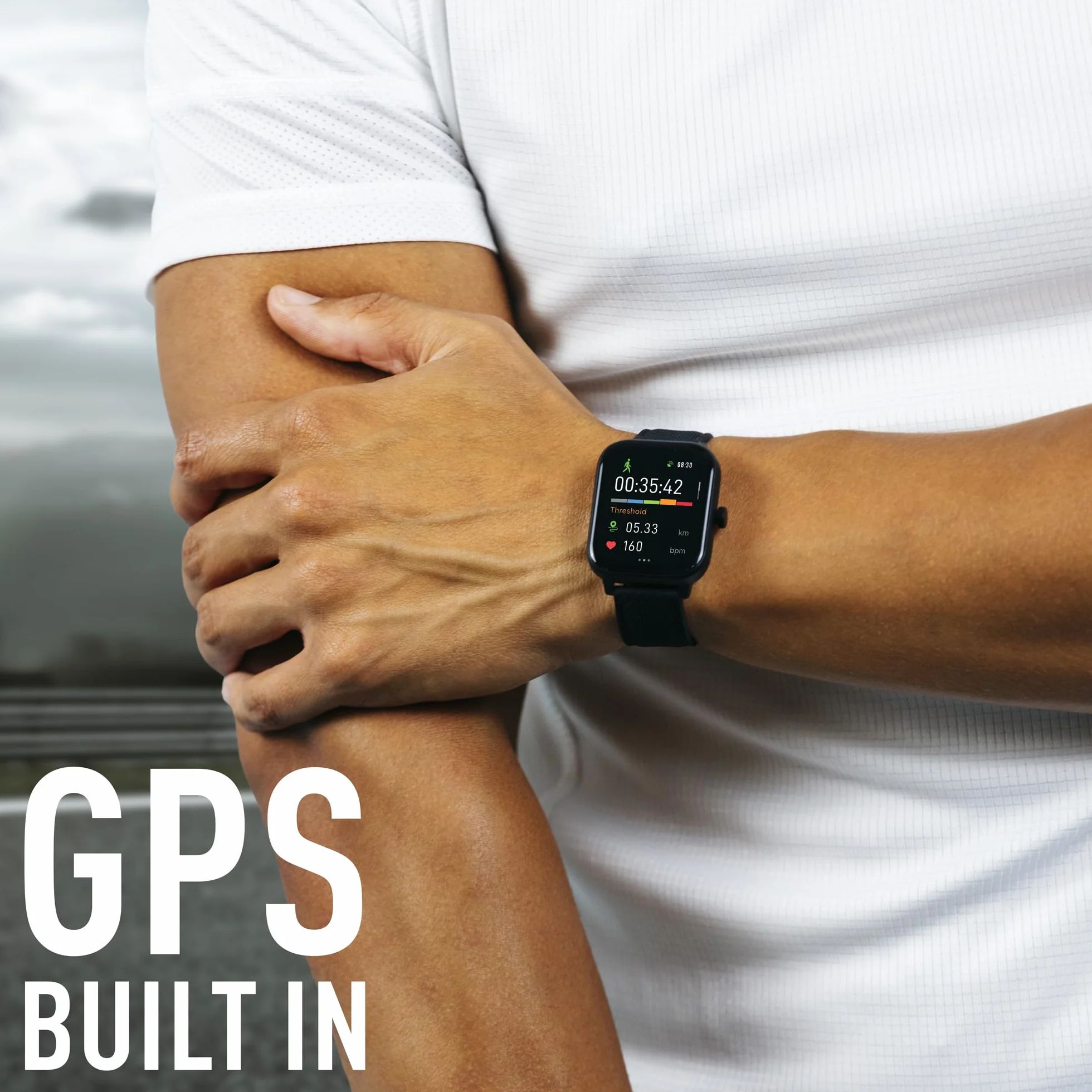 Reflex Active Inteligentny zegarek Amoled Series 44 dla mężczyzn i kobiet z wbudowanym GPS, wodoodpornością IP68, trybami sportowymi, licznikiem kroków, monitorem snu, podwójnym wyświetlaczem czasu i