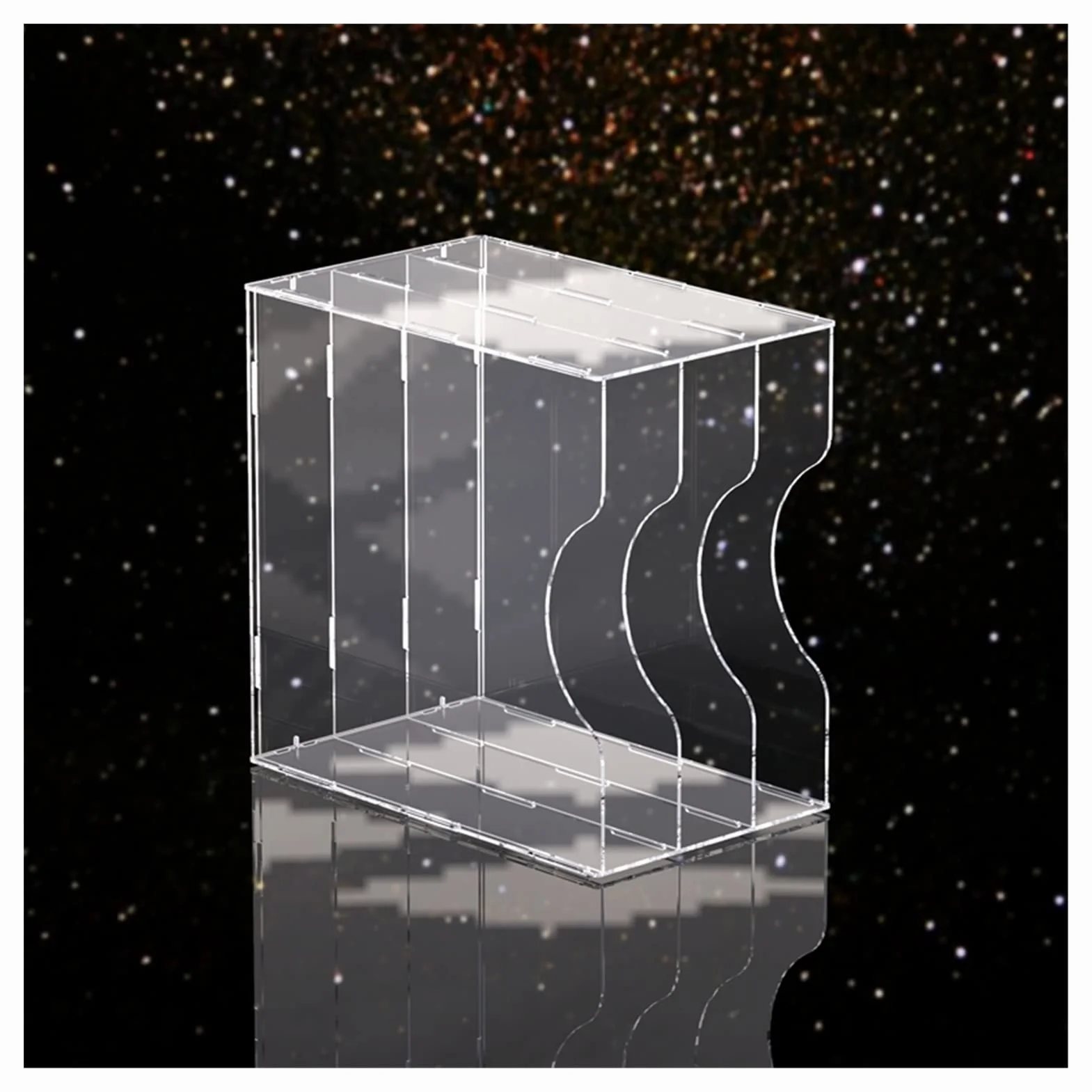 TOMYEUS Stojak na płyty gramofonowe w pełni przezroczysty stojak winylowy klasyczny nostalgiczny schowek winylowy do przechowywania płyt CD stojak kolekcjonerski przechowywanie płyt gramofonowych (kolor: a)
