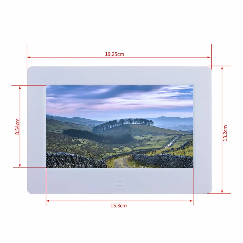 7-calowy, ultracienki, elektroniczny album fotograficzny, wysoka rozdzielczość, elektroniczna ramka na zdjęcia 1024P (kolor biały)
