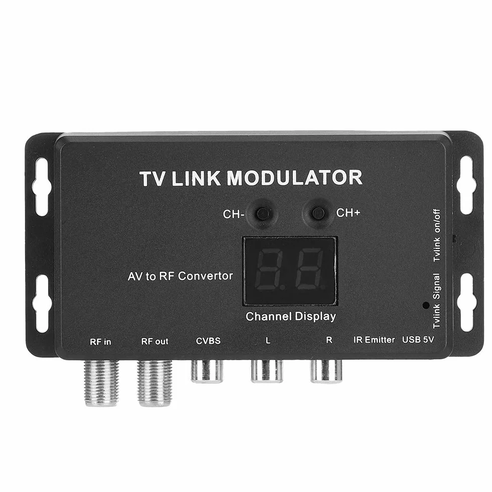 Modulator TV LINK, TM70 UHF TV LINK Modulator AV do RF IR Extender z Wyświetlaczem Kanału, Kompatybilny z STB i Innymi źródłami A/V