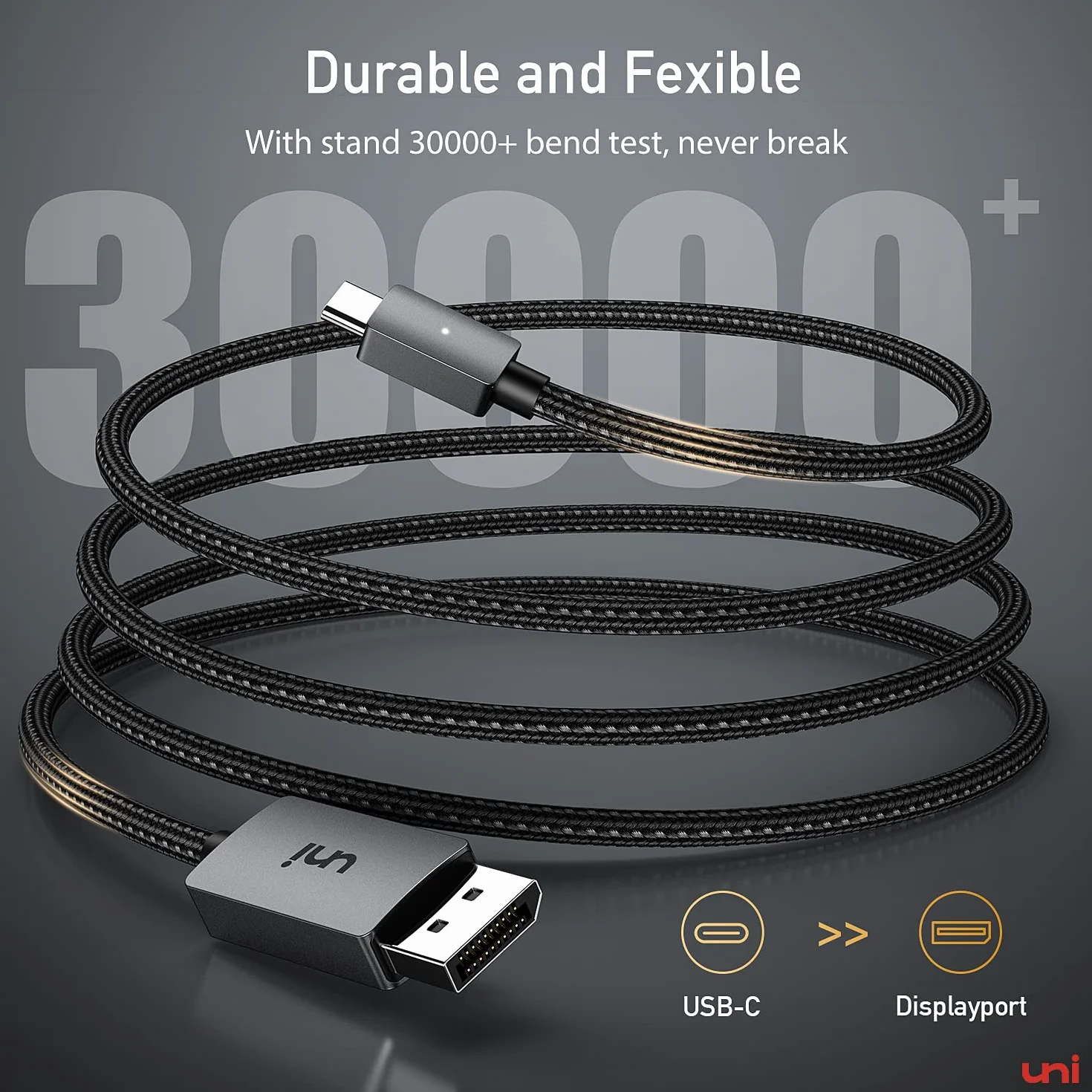 uni Kabel USB C Displayport 1.4 8K 60 Hz 4K 144 Hz Thunderbolt 3/4 na DP nylon aluminium HDR