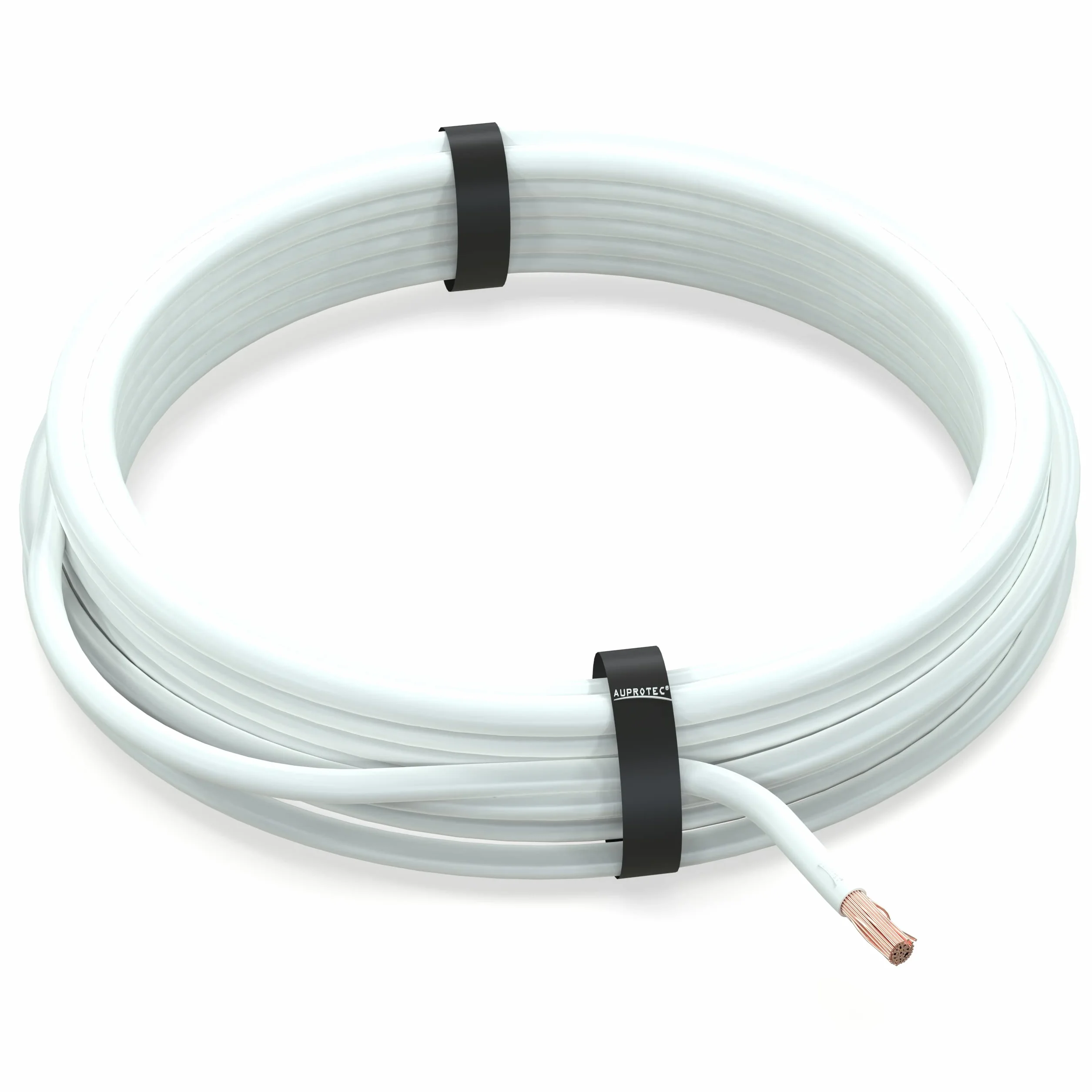 AUPROTEC przewód samochodowy 0,50 mm² FLRY-B jako pętla 5m lub 10m do wyboru: 10m, biały