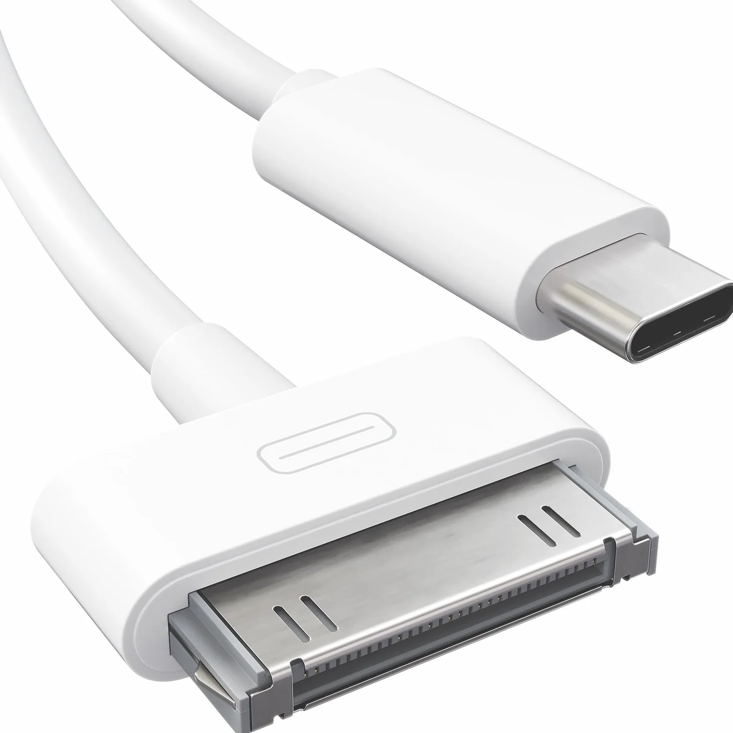 KabelDirekt – Kabel adapter 30-pin do USB-C dla iPhone, iPad, iPod – 1m (kabel danych/ladujący/synchronizacyjny USB-C do złącza Dock dla iPhone 4S/4/3G/3/1, iPad 3/2/1, iPod, biały)