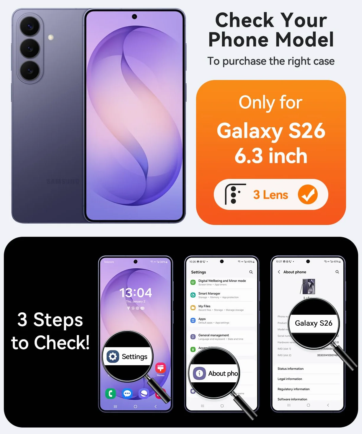 CANSHN Magnetyczne Etui kompatybilne z Samsung Galaxy S26 z Pełną Ochroną Aparatu, Półprzezroczyste Matowe Wstrząsoodporne - Czarny