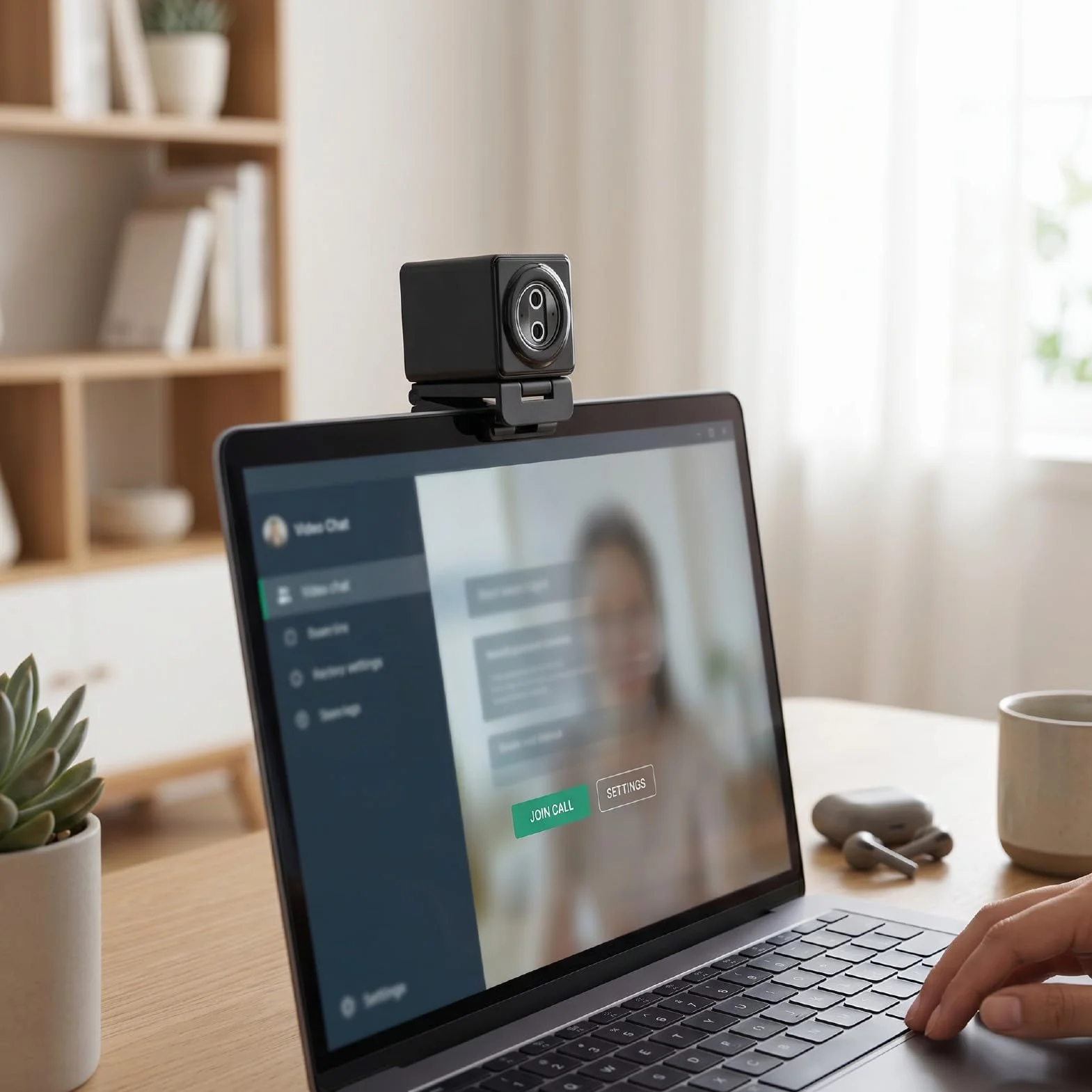 ZJchao Kamera Internetowa Plug and Play z Pilotem, Czujnik CMOS 4K, Szeroki Kąt 110°, Mikrofon z redukcją Szumów do Wideokonferencji, Transmisji na żywo, Nauczania Online (BLACK)