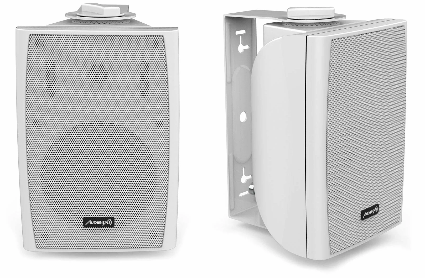Audibax | Elipse 4" głośnik – głośnik Hi-Fi i system dźwiękowy – 2 możliwości – uchwyt ścienny – biały – para – moc 30 W – częstotliwość 70 Hz – 20 kHz – 15 x 21 x 12,5 cm – waga 1,79 kg