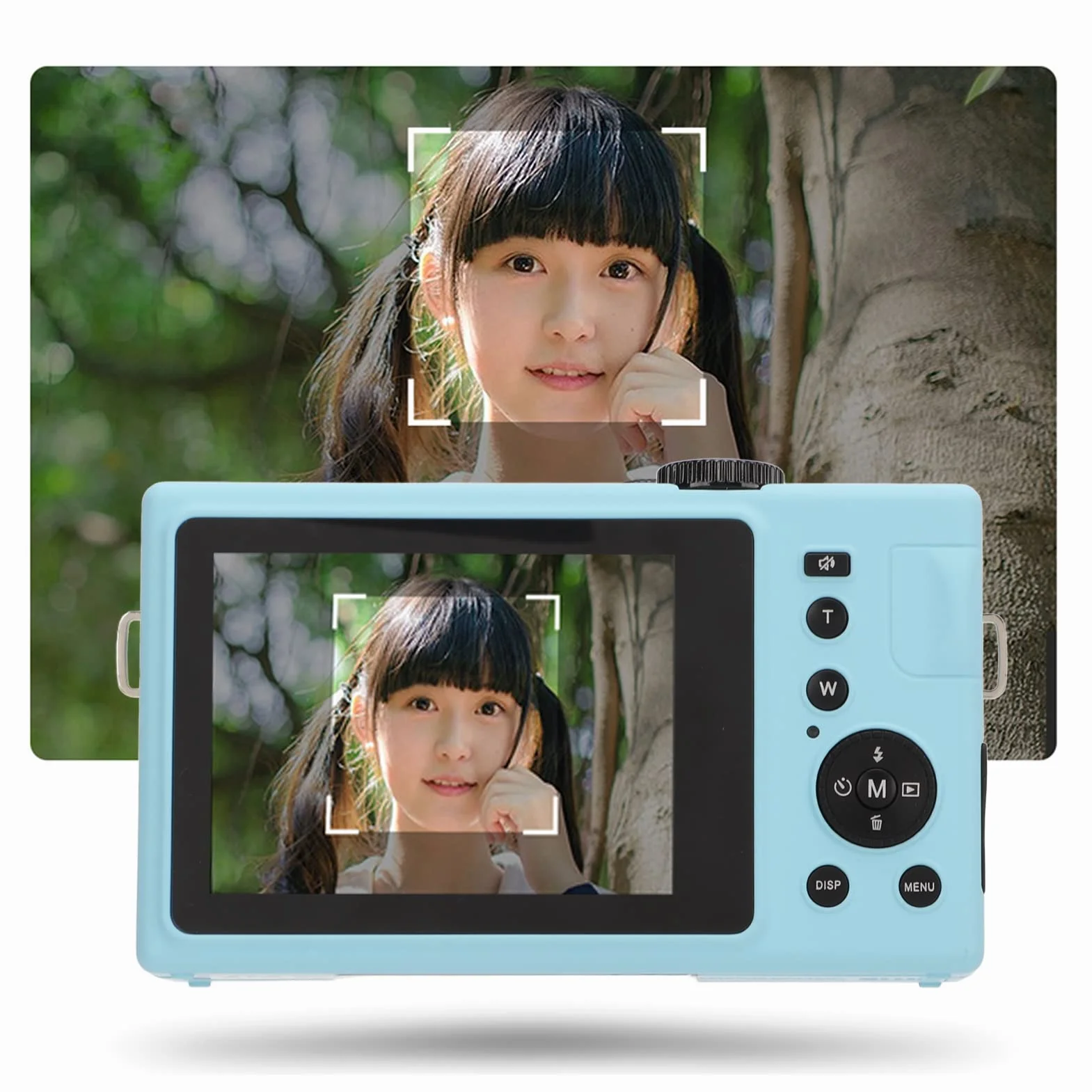 Aparat Cyfrowy, Kamera Full HD 1080P 24MP Vlogging z 16-krotnym Zoomem Cyfrowym, 3-calowy Ekran LCD, Akumulator, Kompaktowa Kamera Przeciwwstrząsowa dla Dorosłych, Dzieci
