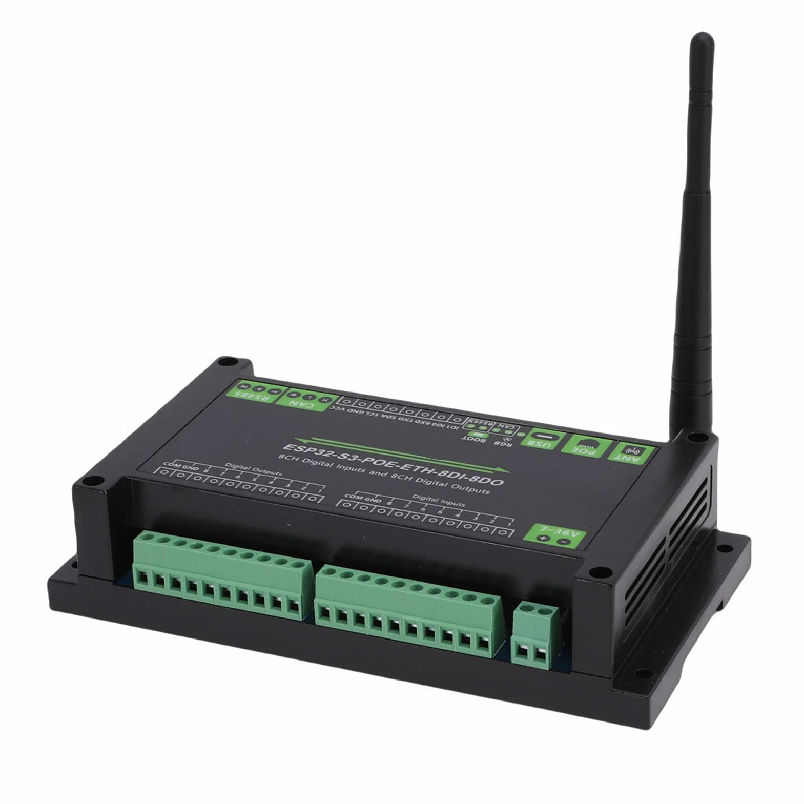 Greensen Przemysłowa Płytka Sterująca, Płytka Rozwojowa ABS dla S3 z 8 Cyfrowymi Wejściami i 8 Kanałami Wyjściowymi, WiFi Bluetooth USB C, dla Inżynierów Automatyki Przemysłowej