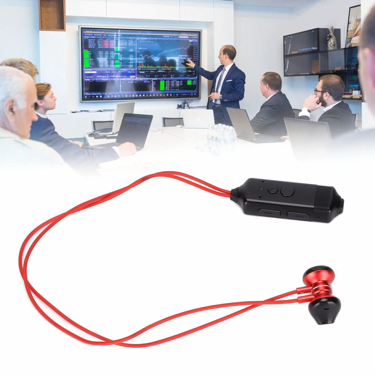 ciciglow Zestaw słuchawkowy do nagrywania połączeń telefonicznych, przenośne słuchawki do nagrywania Bluetooth, z modnym magnetycznym designem, do słuchania piosenek, odbierania połączeń, nagrywania
