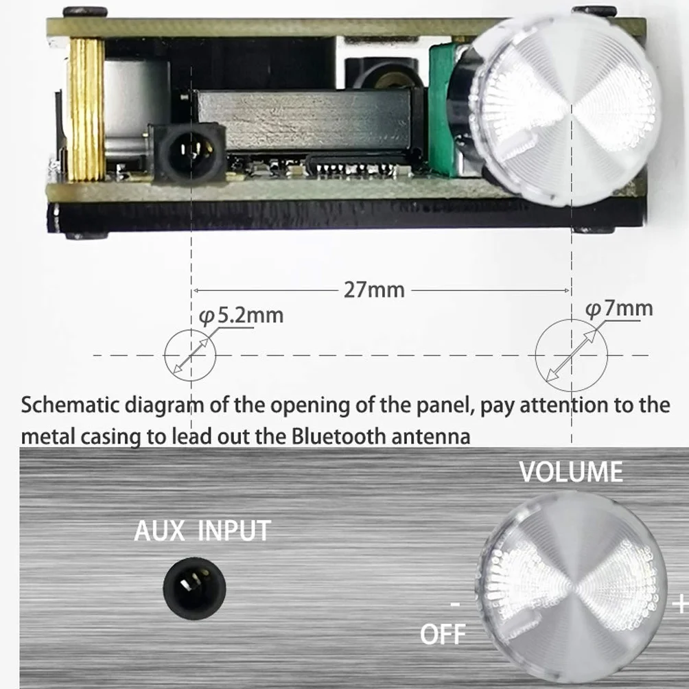 DollaTek HiFi Bezprzewodowa Bluetooth 5.0 TPA3116 Karta wzmacniacza audio TPA3116D2 50WX2 wzmacniacz stereo AMP kino domowe
