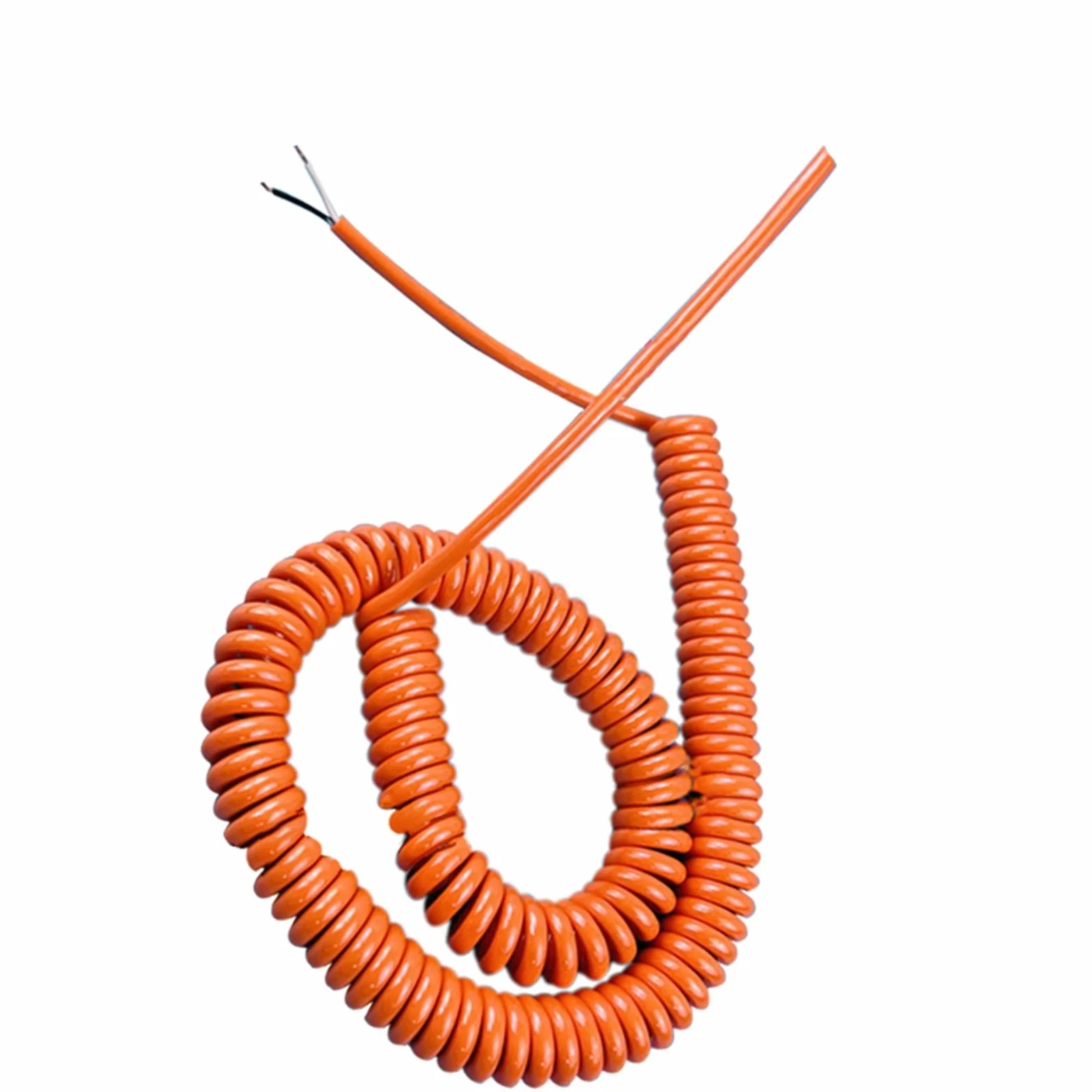 Skrętka Flex Spring Cord, 2-rdzeniowy 20AWG 0,5 mm2 zwijany przedłużacz spiralny Pomarańczowy odcinek (1–20) metrów(Stretch 10 Meters)