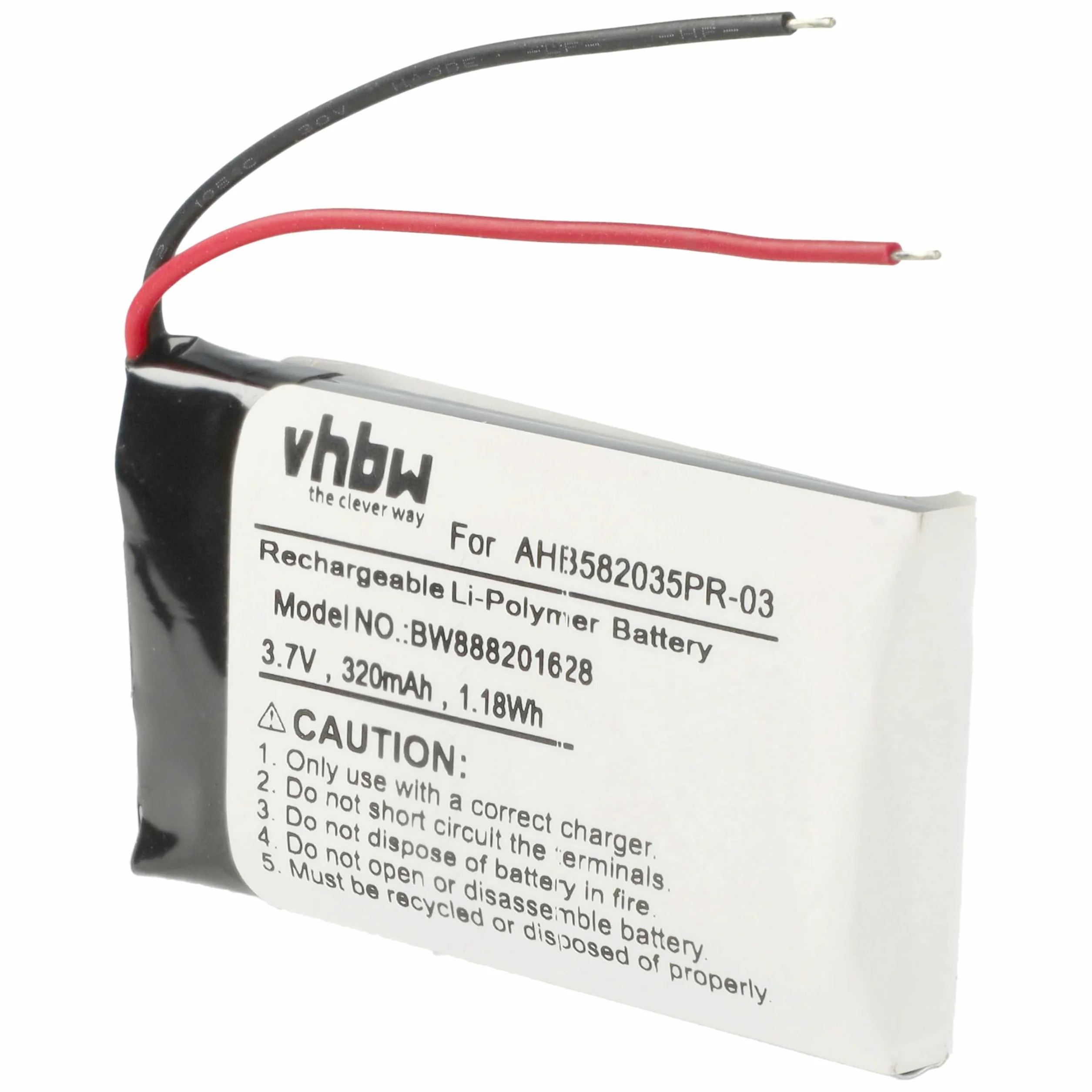 vhbw Bateria zamienna do Jabra AHB582035PR-03 do zestawu głośnomówiącego telefonu konferencyjnego (320 mAh, 3,7 V, litowo-polimerowy)