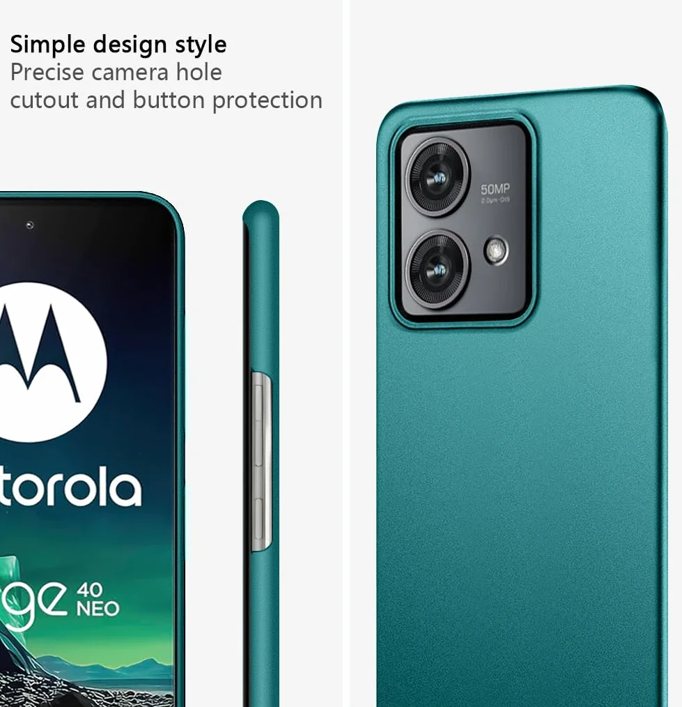 Bastmei Etui do Motorola Moto Edge 40 Neo, ultralekkie, ultracienkie, odporne na zarysowania, antypoślizgowe, ochrona aparatu, matowana tekstura, twarde etui na telefon komórkowy z PC do Motorola
