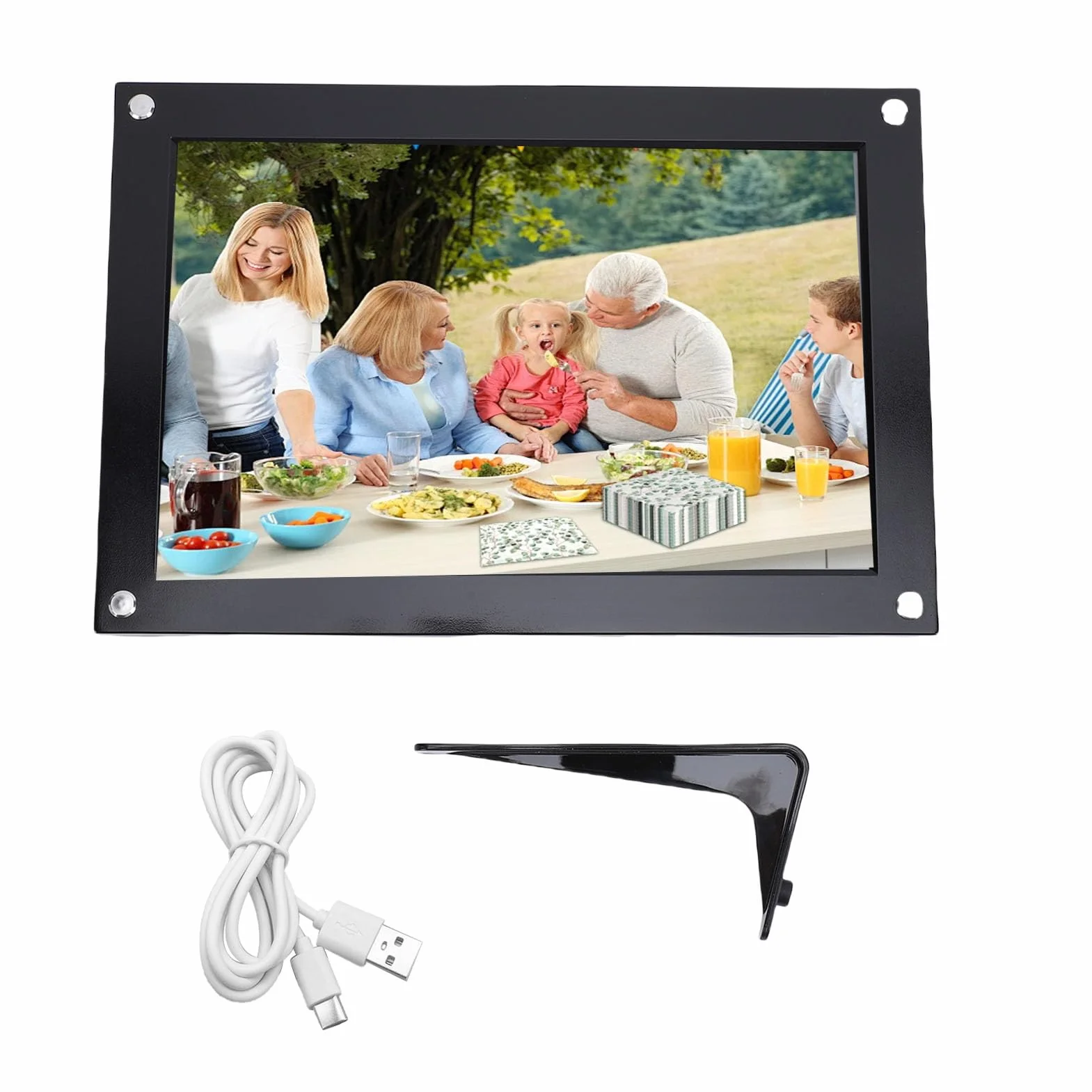 Fdit Ekran Dotykowy Cyfrowa Ramka na Zdjęcia 10,1 Cala WiFi Automatyczne Obracanie Wyświetlacza Wspomnienia na Wydarzenia w Domowym Biurze Akryl 32 GB (BLACK)
