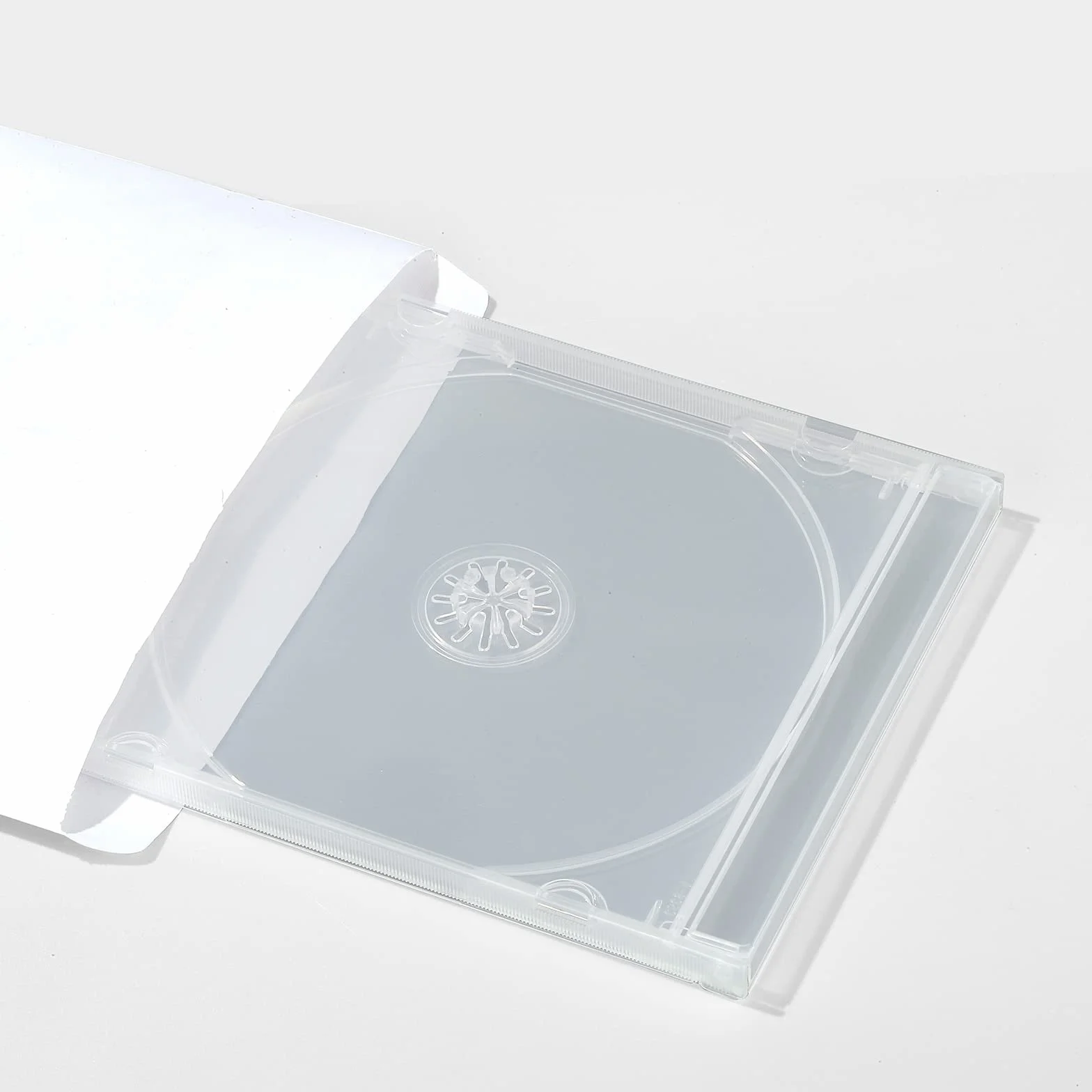 maxtek Nietłukące się etui na klejnoty PP, 10,4 mm, standardowe, jednodyskowe, przezroczyste etui na klejnoty CD z przezroczystą tacą, opakowanie 10 sztuk