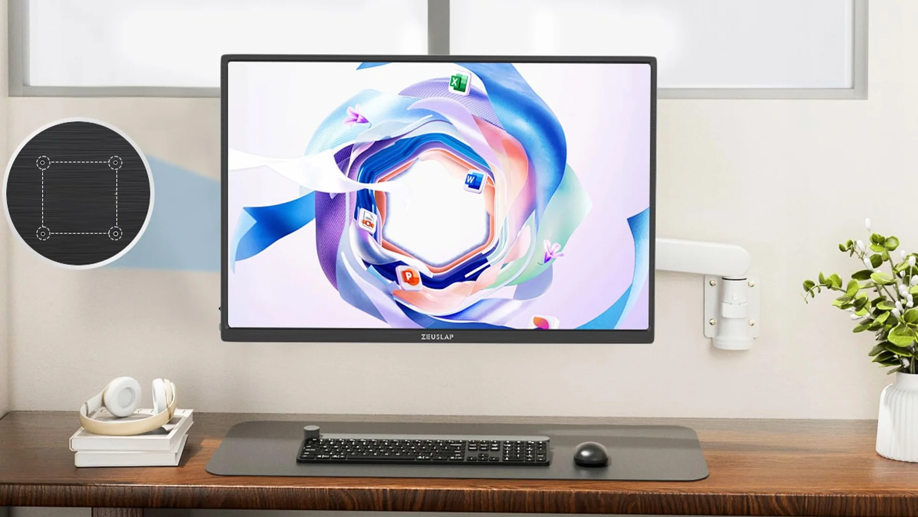 ZEUSLAP P25K Monitor Przenośny 16” 2.5K 2560x1600 IPS USB-C Mini HDMI 16:10 HDR Dodatkowy Ekran do Laptopa Smartfona Konsoli PS5 Xbox Nintendo Switch Etui Magnetyczne