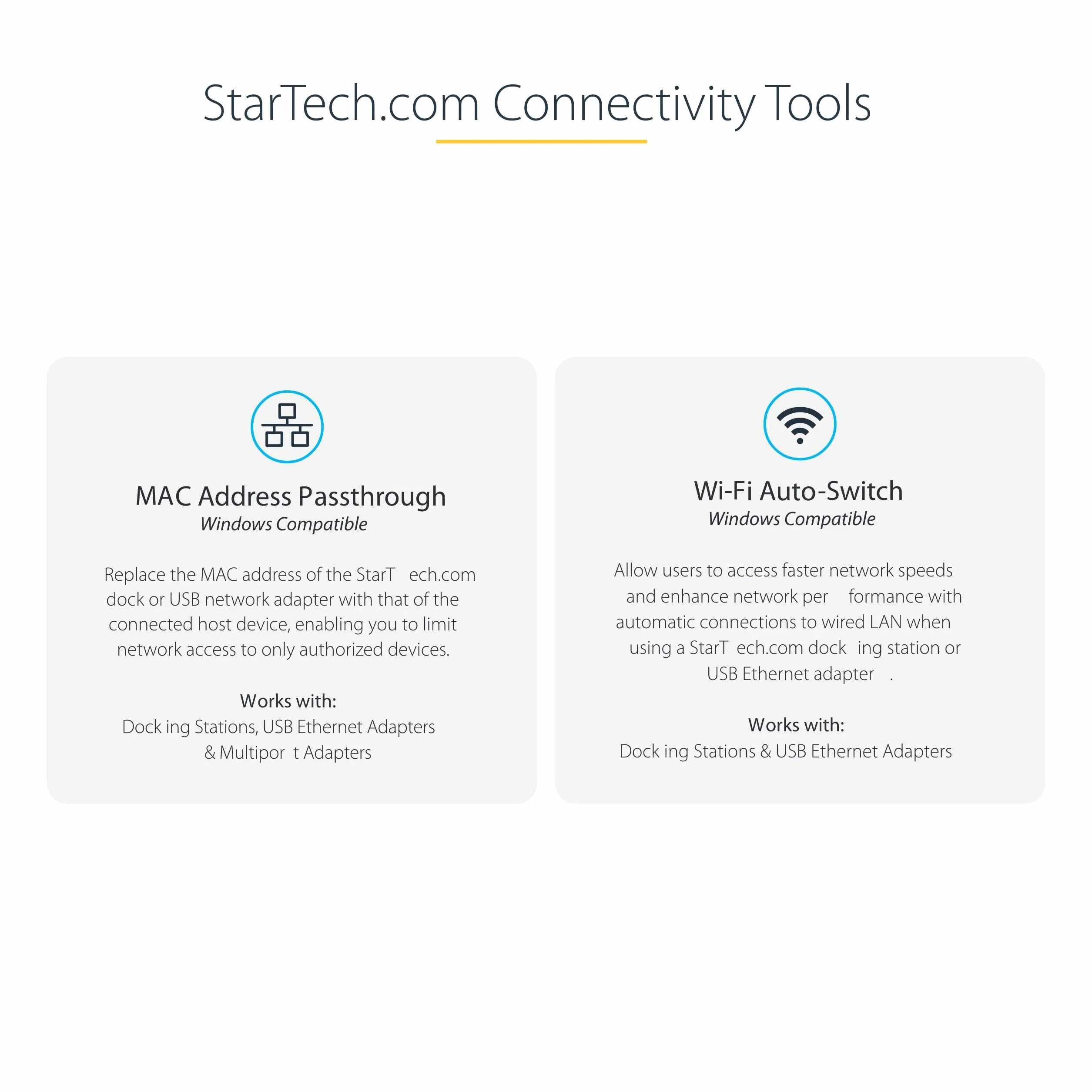 StarTech.com US1GC30B2 Adapter USB-C na Ethernet, adapter sieciowy USB 3.0 na Gigabit Ethernet – 10/100/1000 Mb/s, adapter Ethernet USB-C na RJ45 (GbE), 30,5 cm kabla, instalacja bez sterownika