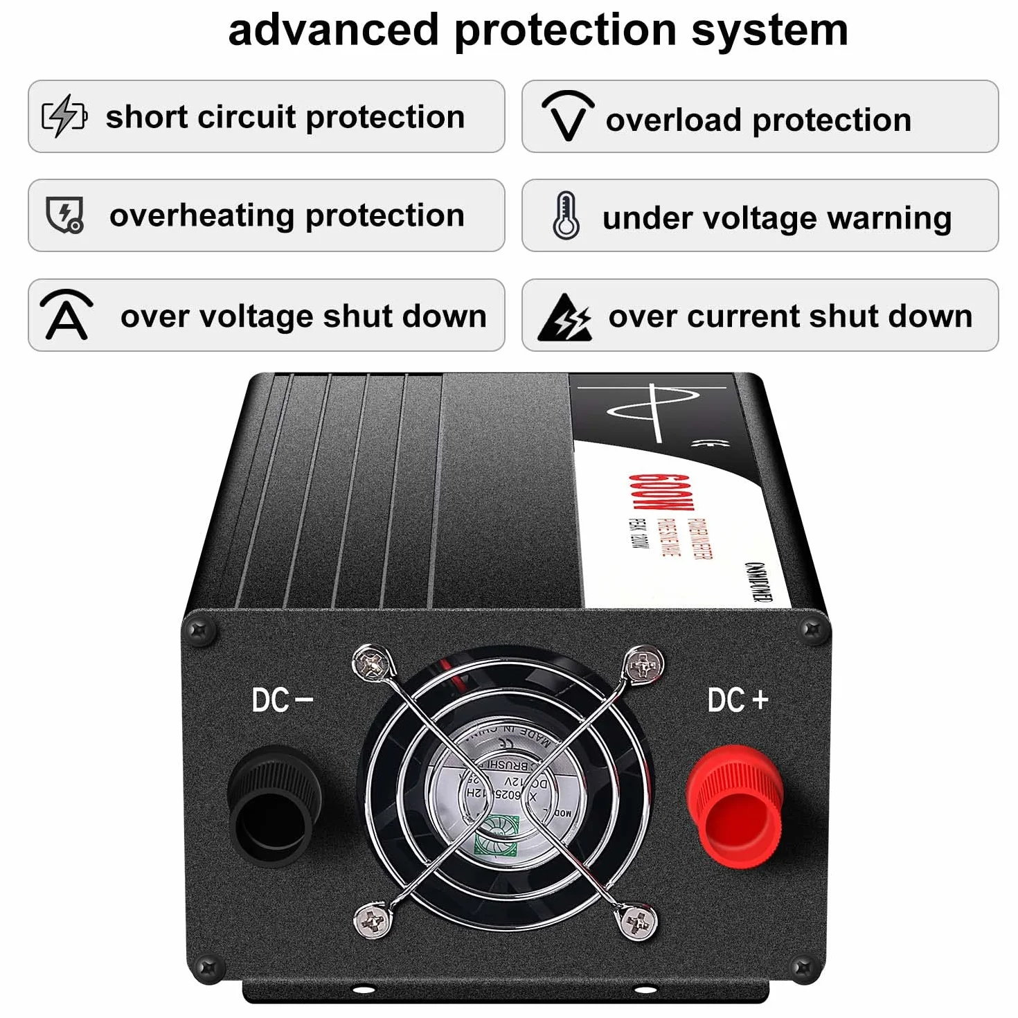 Falownik 3000 W, DC 12 V do 230 V, czysty sinus z pilotem i podwójnym cyfrowym wyświetlaczem LCD DC na AC 230 V, 50 Hz (DC12V (zakres 10 V-15 V) 3000 W) (DC12V (zakres 10 V-15 V) 600 W)