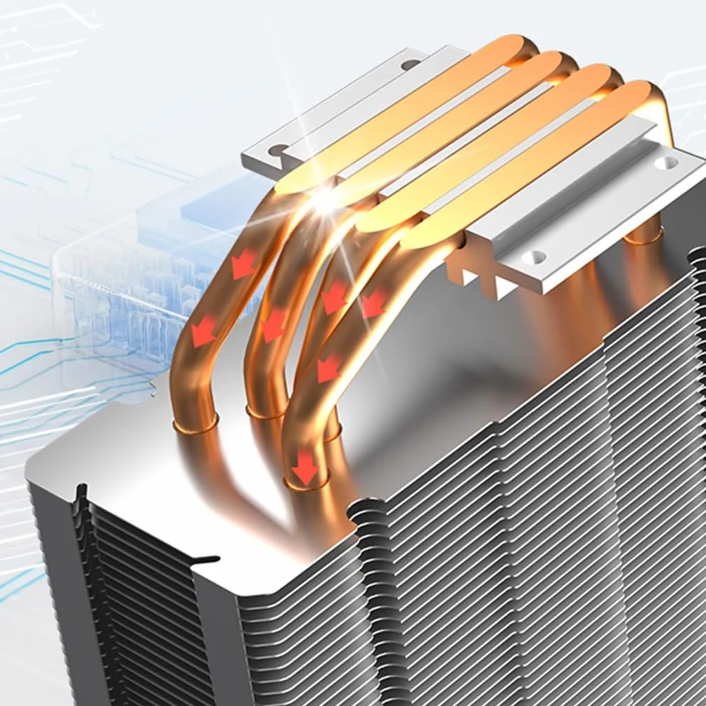 Wydajny wentylator procesora 4PIN PWM wentylator chłodzący do komputera PC procesor procesora chłodzenie procesora cichy dla LGA115X 1200 17XX AM5/AM3/AM4