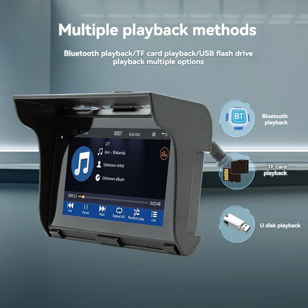 5-calowy odtwarzacz MP5 przenośny motocykl nawigator GPS bezprzewodowy Carplay IP65 wodoodporny multimedialny odtwarzacz Bluetooth Carplay