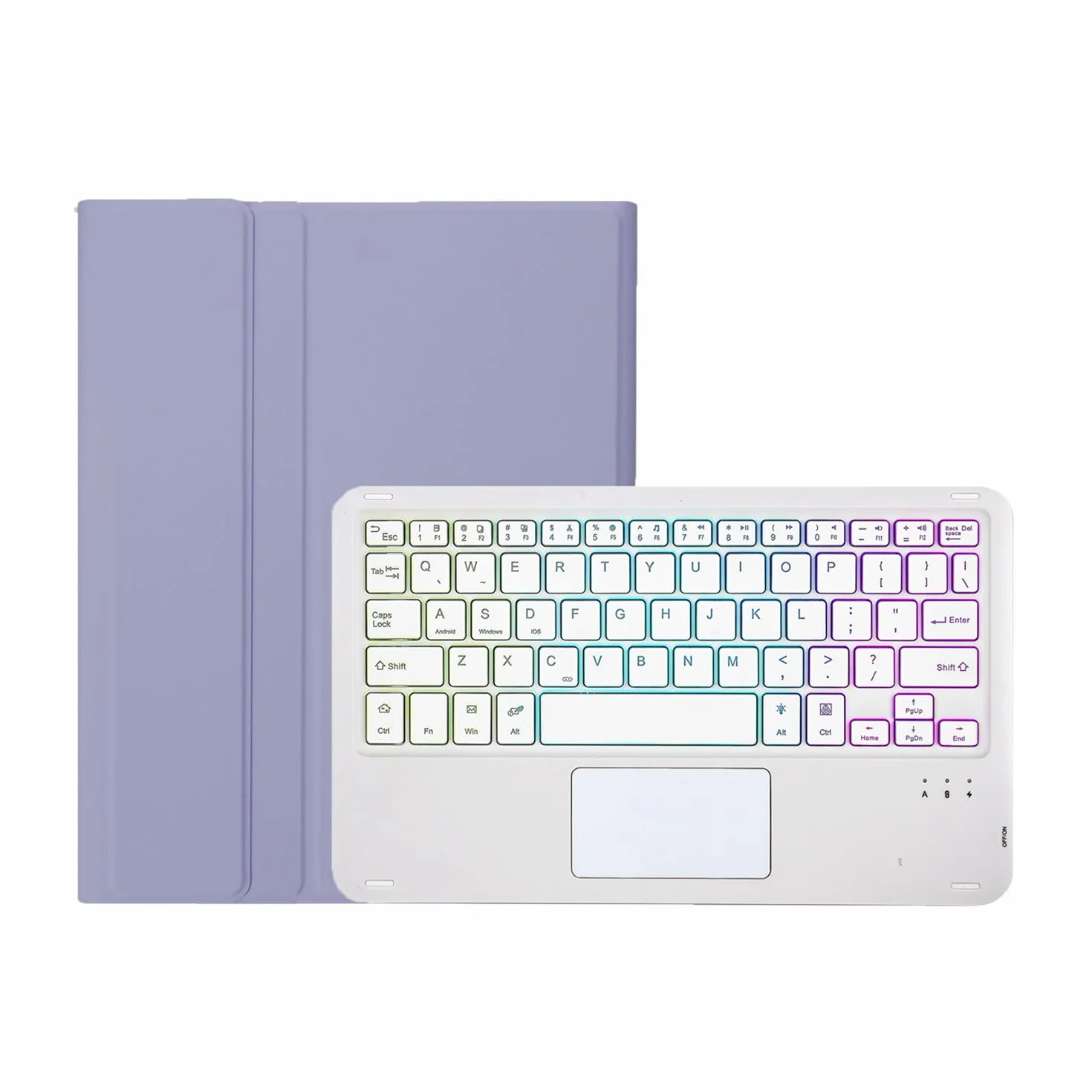 Etui z klawiaturą do Honor Magic Pad 13" 2023, 7 kolorów podświetlenia, Odłączana Klawiatura Bezprzewodowa z Inteligentnym Touchpadem,Purple