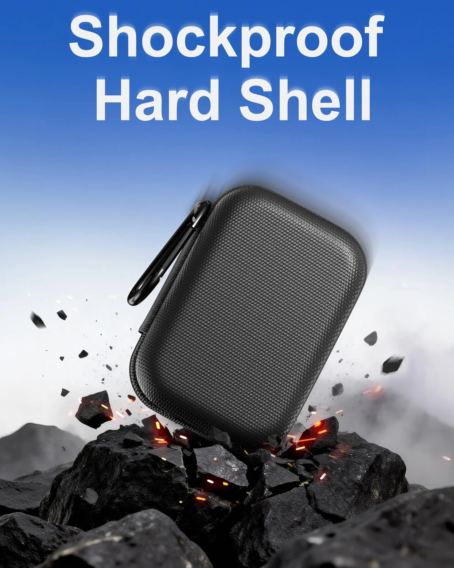 ProCase Twardy futerał na przenośny dysk SSD Crucial X10/X9/X10 Pro/X9 Pro, odporny na wstrząsy organizer podróżny