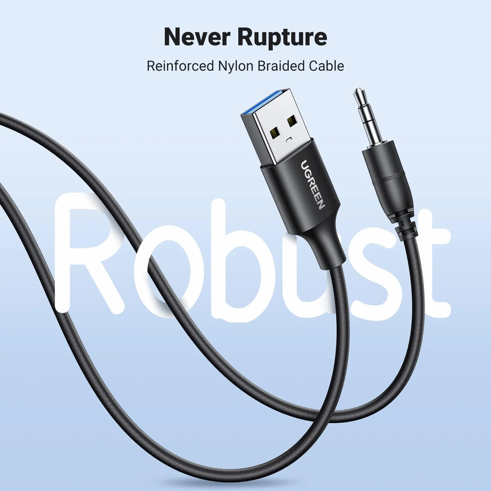 UGREEN Adapter Aux Bluetooth 5.4 samochodowy odbiornik Bluetooth wielofunkcyjny przycisk do połączeń i muzyki, podwójne połączenie, kompatybilny z samochodowym systemem stereo