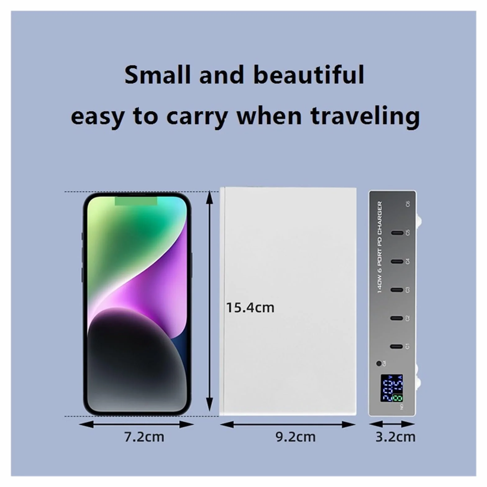 Szybka Ładowarka PD 30 W O Mocy 140 I 6 Portach Stacja Szybkiego Ładowania Multi USB-C Z Wyświetlaczem LED MożLiwość Szybkiego łAdowania(White 140W PD)