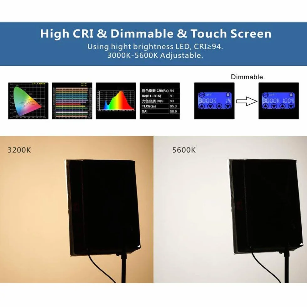 Falcon Eyes RX-18TD Elastyczny panel wideo LED, 100 W, regulowany, 3000 K-5600 K, oświetlenie LED z dyfuzorem Softbox o strukturze plastra miodu