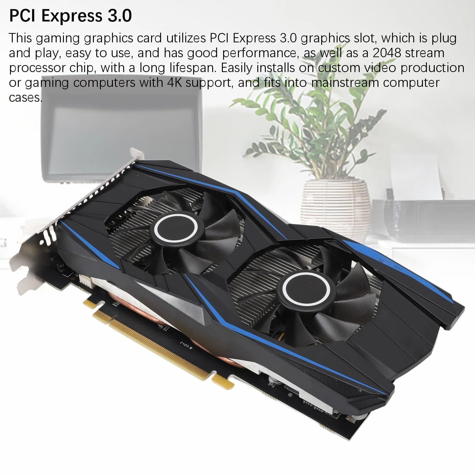 Karta Graficzna 1650 4 GB GDDR5, 128-bitowy PCI Express 3.0, 2 Wentylatory Chłodzące, Wyjście DVI, prędkość GPU 1140 MHz i Obsługa 4K dla Komputerów do Gier Niestandardowy