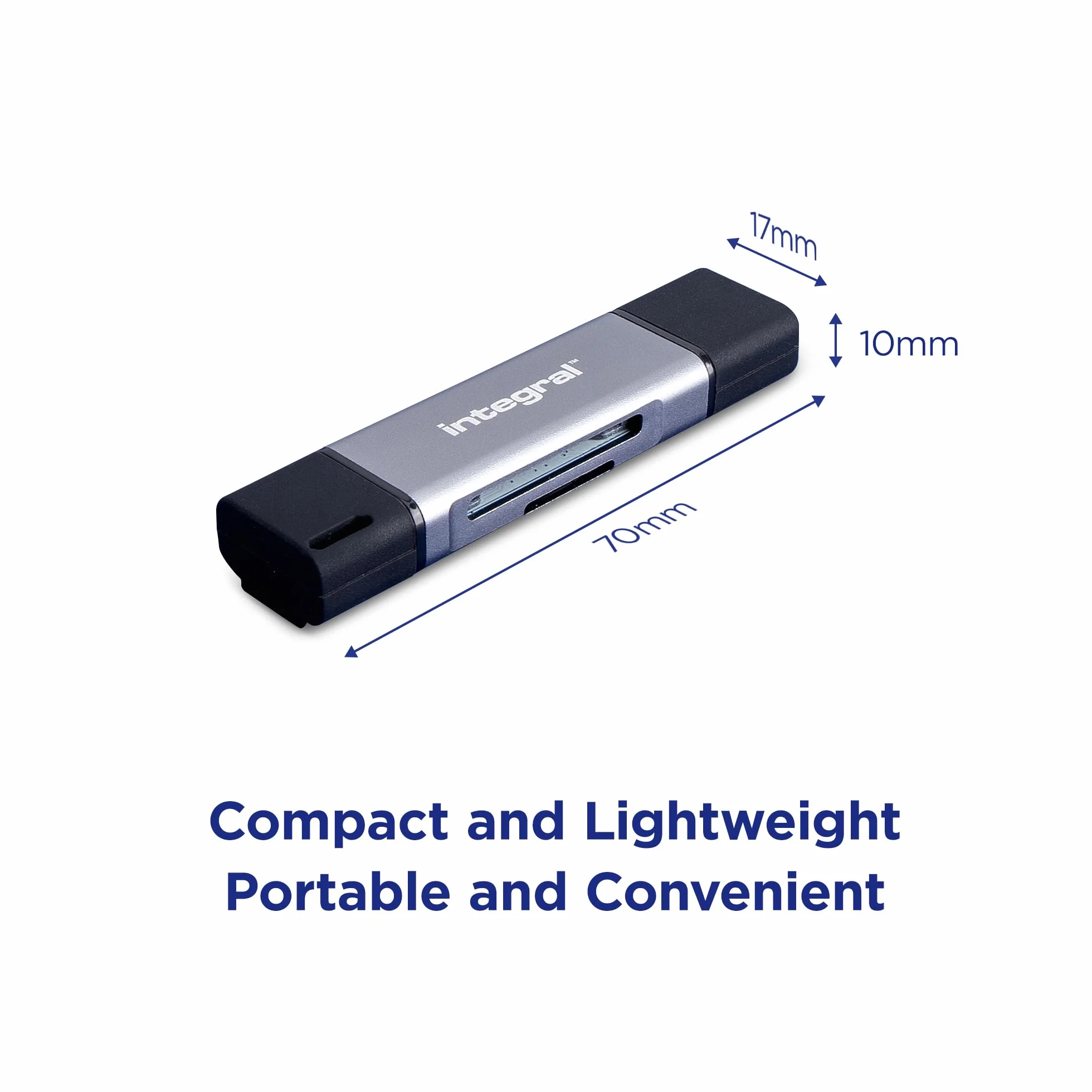 Integral Adapter czytnika kart pamięci microSD i SD – podwójna końcówka USB 3.0 i USB C – do iPhone'a 15/16 Plus/Pro/Pro Max, MacBook Pro/Air M1/M2/M3/M4, iPada, PC, laptopa, smartfona
