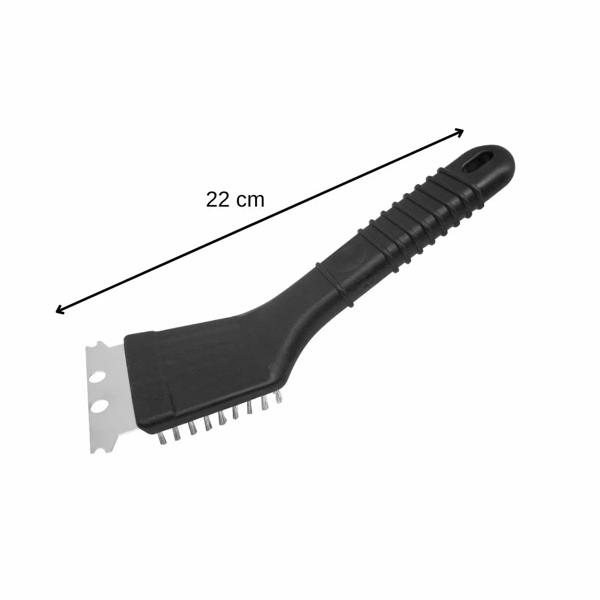 Fackelmann Środek do czyszczenia grilla BBQ, szczotka do grilla ze stali nierdzewnej/mosiądzu, skrobak do grilla (kolor: czarny), ilość: 1 sztuka