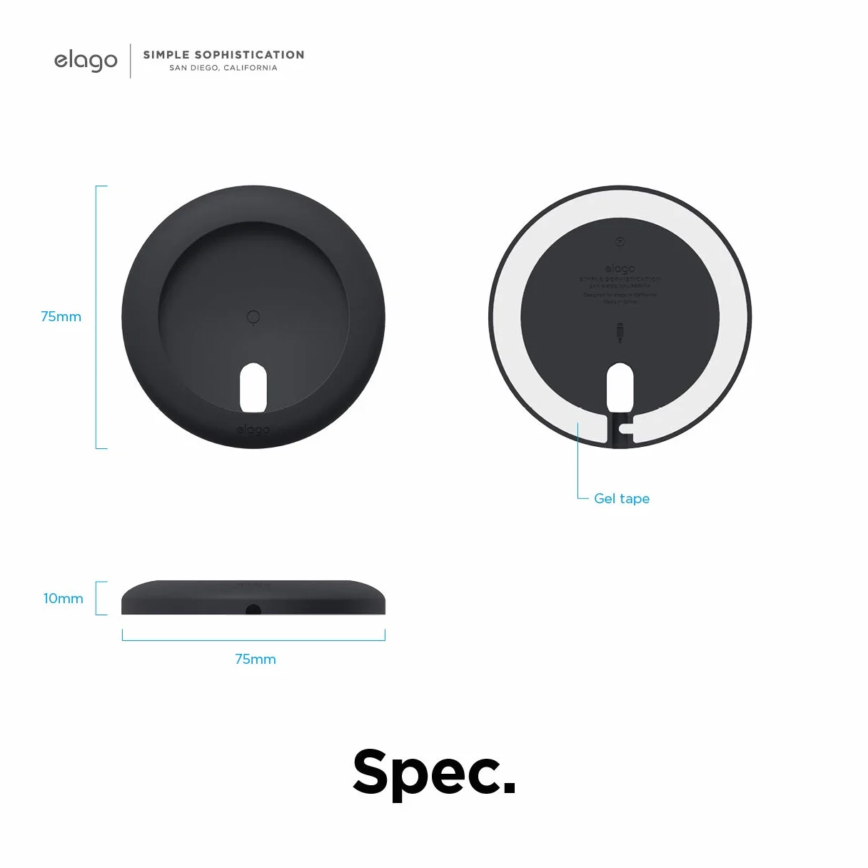 elago MS podkładka ładująca kompatybilna z ładowarką MagSafe kompatybilna z iPhone 17, 16, 15, 14, 13, seria 12 i innymi bezprzewodowymi telefonami (czarny)