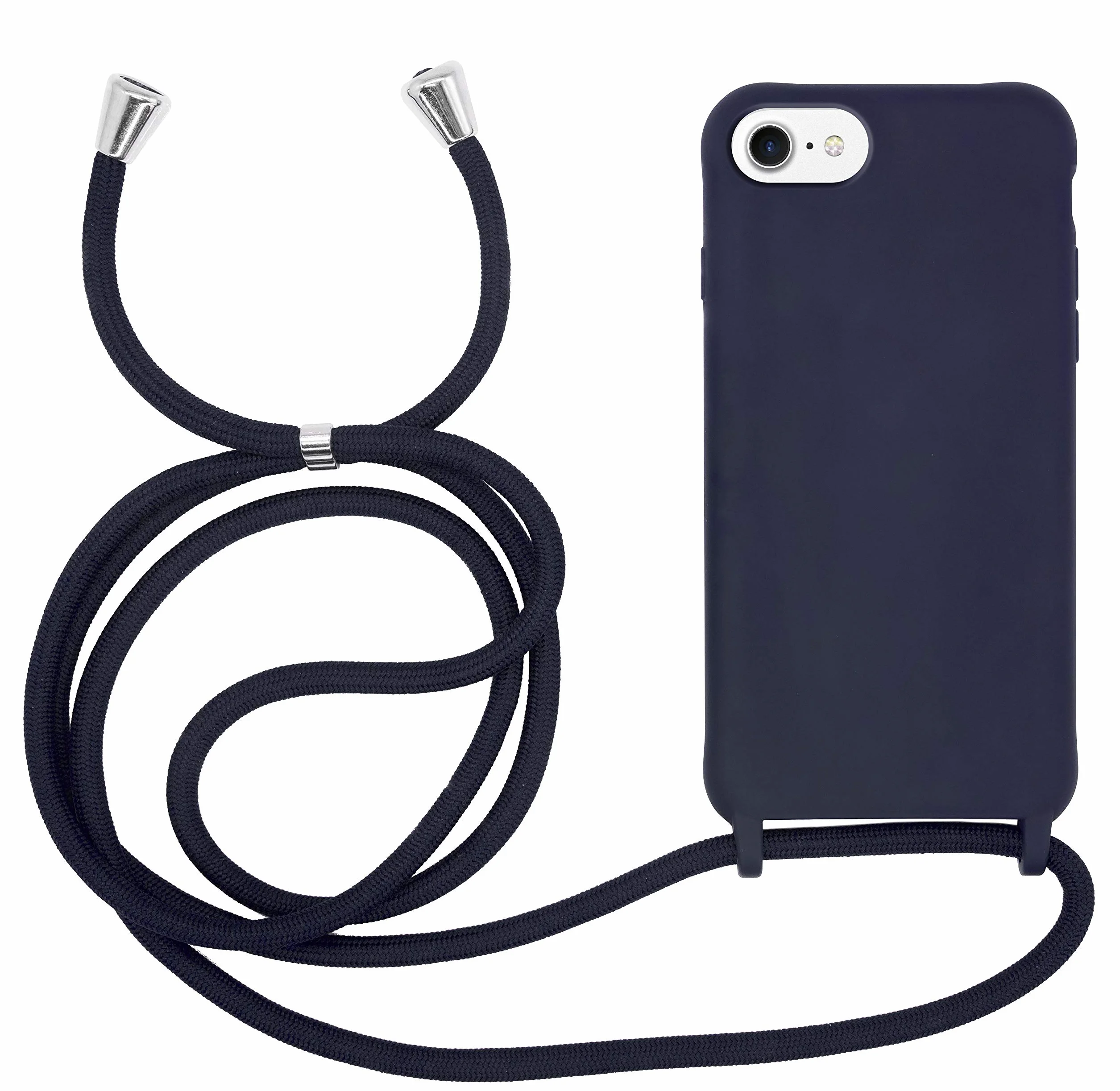 MyGadget etui z paskiem do telefonu dla Apple iPhone 6 6s 7 8 SE 2020 2022 TPU ciemnoniebieski