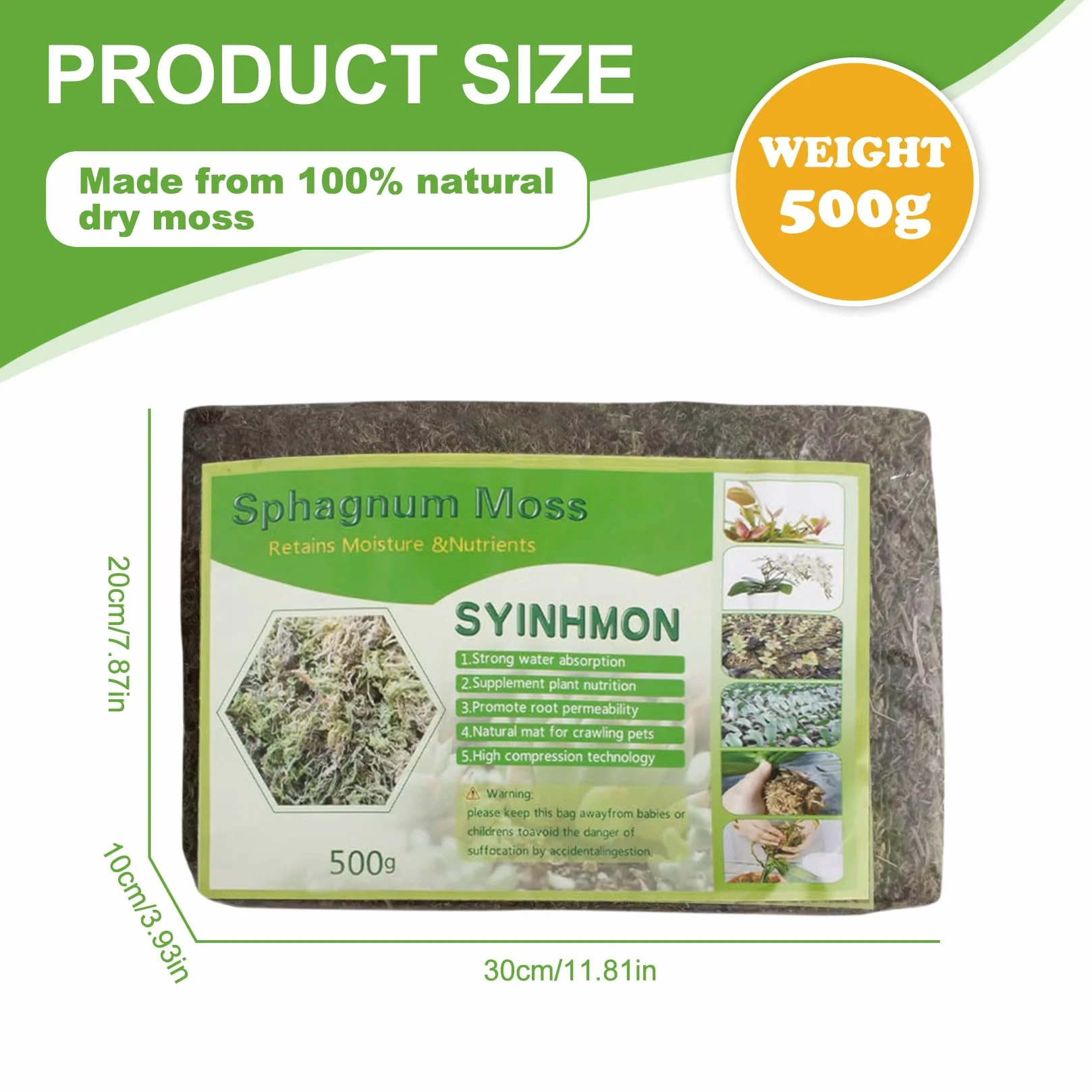 500g Mech Roślinny Torfowiec Naturalny Sprasowany Mech Torfowiec Dla Roślin Doniczkowych Orchidei Domowa Uprawa Roślin Kwiatowych