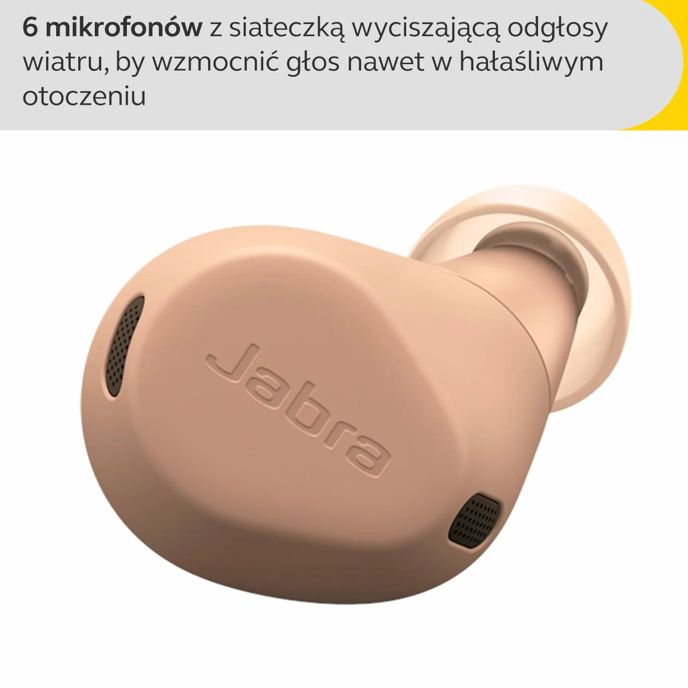 Jabra Elite 8 Active bezprzewodowe słuchawki douszne Bluetooth z adaptacyjną hybrydową aktywną redukcją szumów i 6 wbudowanymi mikrofonami, odporne na wodę i pot - karmel