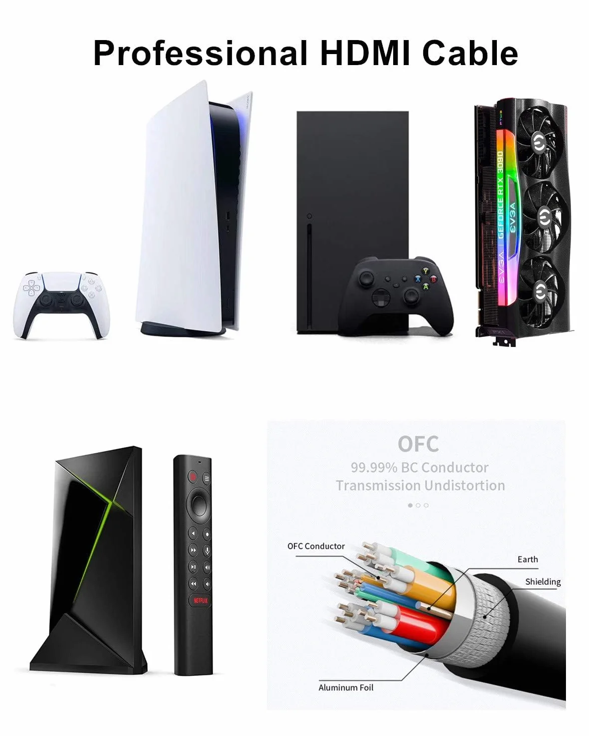 Ubluker 8k Kabel HDMI 20M, Nylonowy oplot Szybki kabel HDMI® 4k 120Hz 2k 165Hz 8k 60Hz 12bit eARC ARC Dolby Atmos HDR10+ HDCP2.3 Kompatybilny z PC TV Monitor Laptop Mac PS5 Xbox