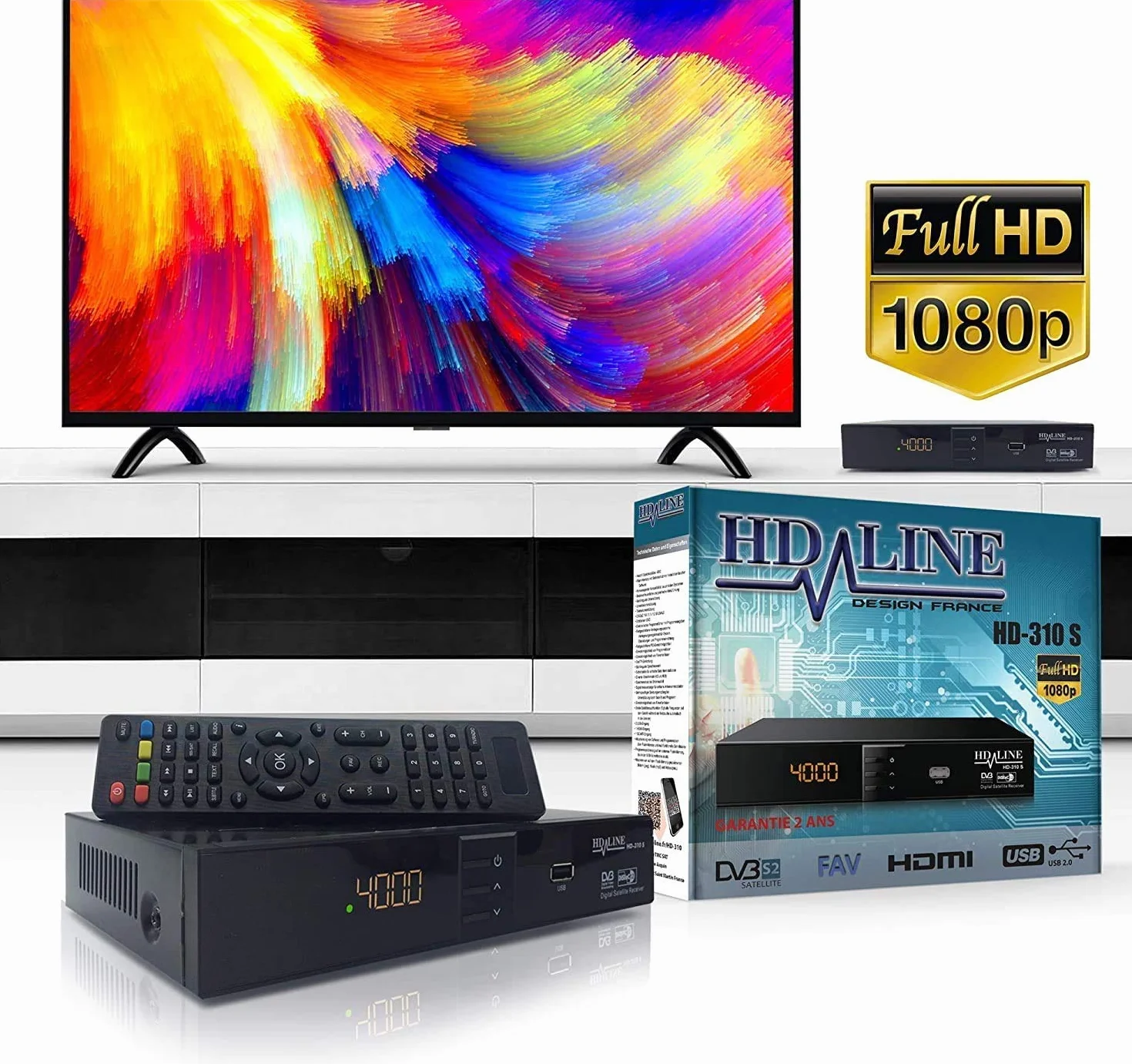 Hd-line 310 odbiornik satelitarnych Full HD cyfrowy DVBS-S2 do HDTV TV HDMI