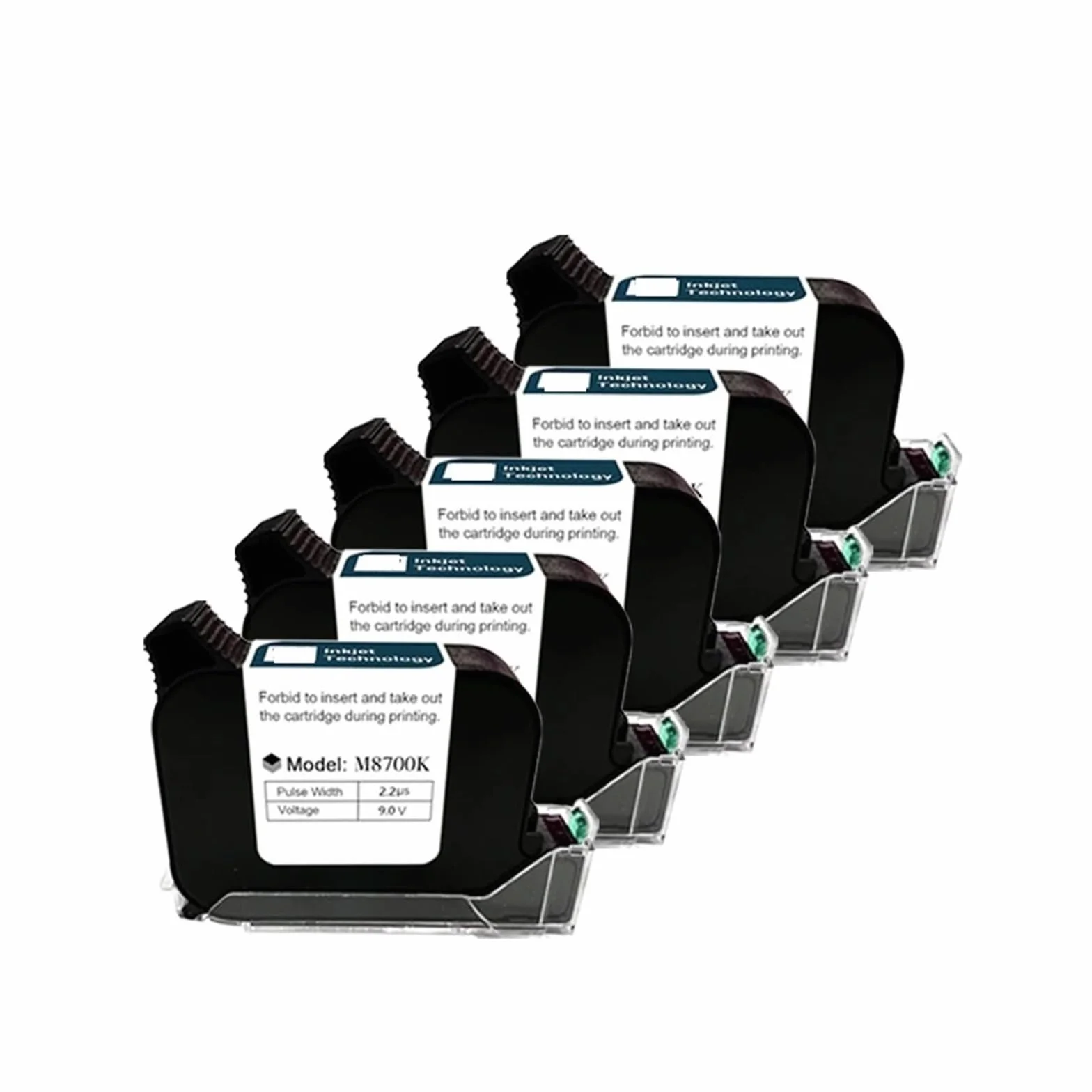 A Level Ink Ręczna drukarka atramentowa online Wkład szybkoschnący czarny B Level 12,7 mm Oryginalne części biurowe Drukowanie wieloformatowe(5PCS)
