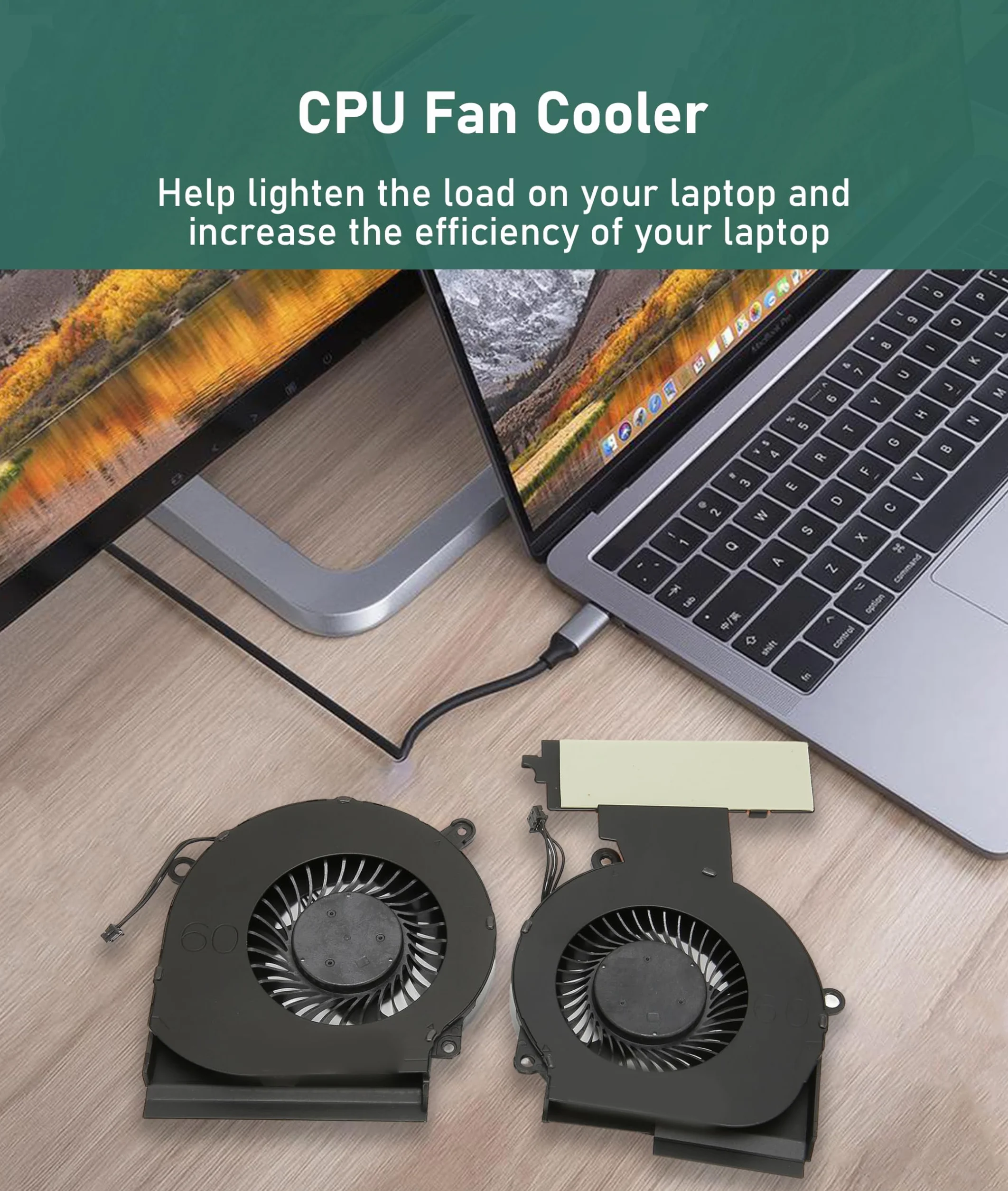 Wentylator Chłodzący Procesor do do OMEN 15 Dc, 4-pinowy Cichy Zamiennik do Laptopa CPU Wentylator Chłodzący GPU do OMEN 15 Dc L30204 001 L29354 001, Zmniejsz