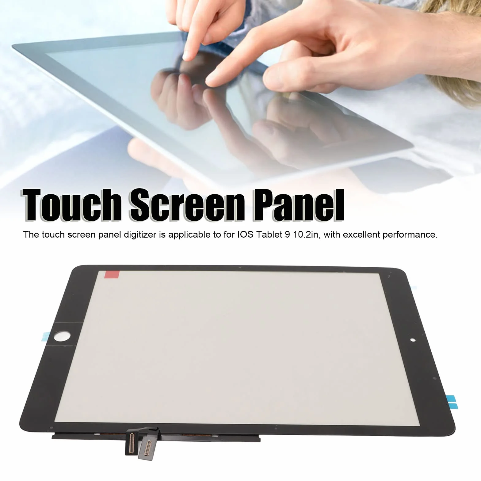 Zespół Digitizera Ekranu Dotykowego do Czarnego Tabletu IOS 9 2021 9. Generacji 10.2 A2602 A2603 A2604 A2605, Wymiana Przedniego Panelu ze Szkła Hartowanego, trwałość i odporność na Zużycie