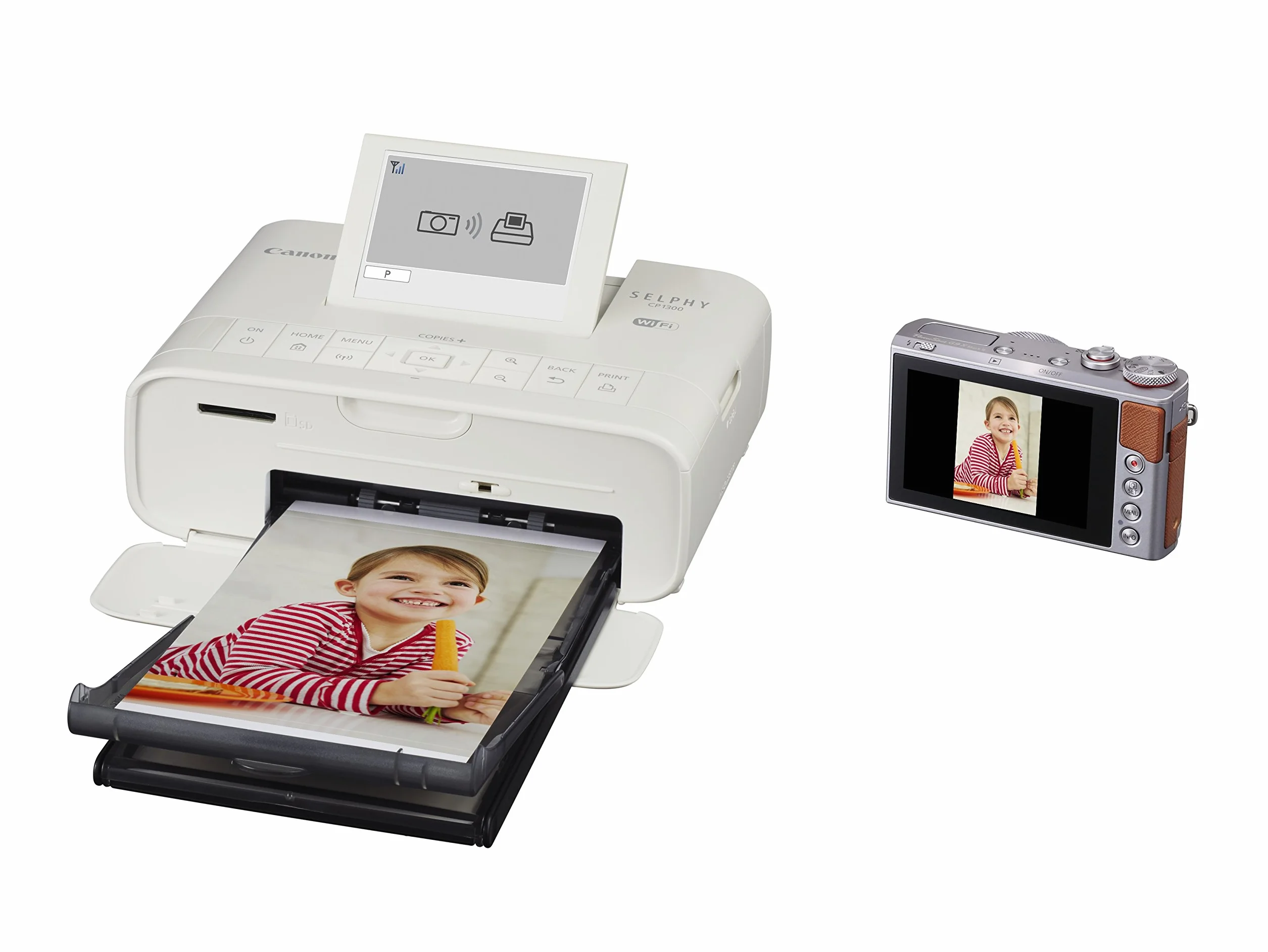 Canon SELPHY CP1300 Drukarka do zdjęć sublimacji WiFi - Drukarki fotograficzne (sublimacja odcieni, kaseta, LCD, 8,13 cm (3,2"), biała, SD,SDHC, SDXC)